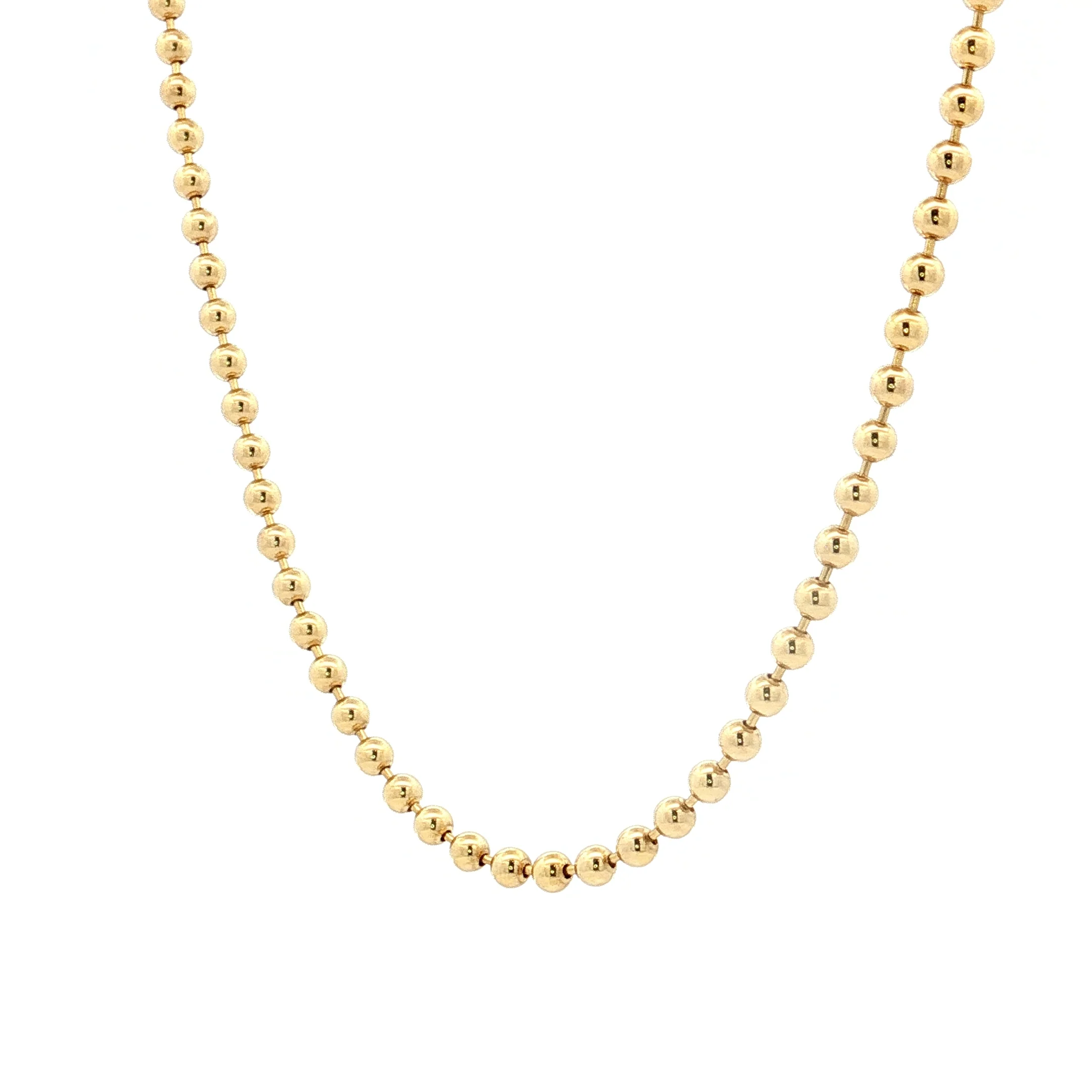 24" Beaded Chain Necklace 14k Yellow Gold - Image 2