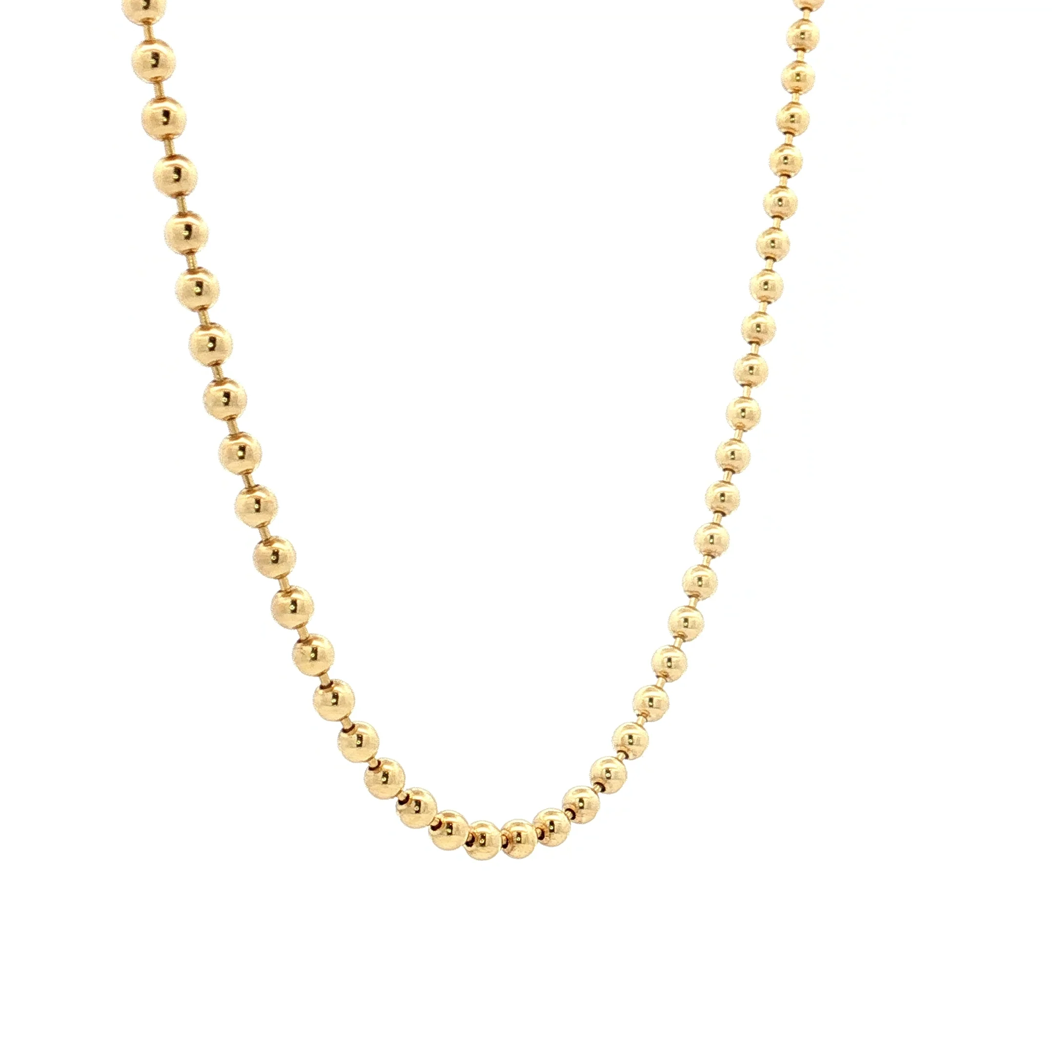 24" Beaded Chain Necklace 14k Yellow Gold - Image 3