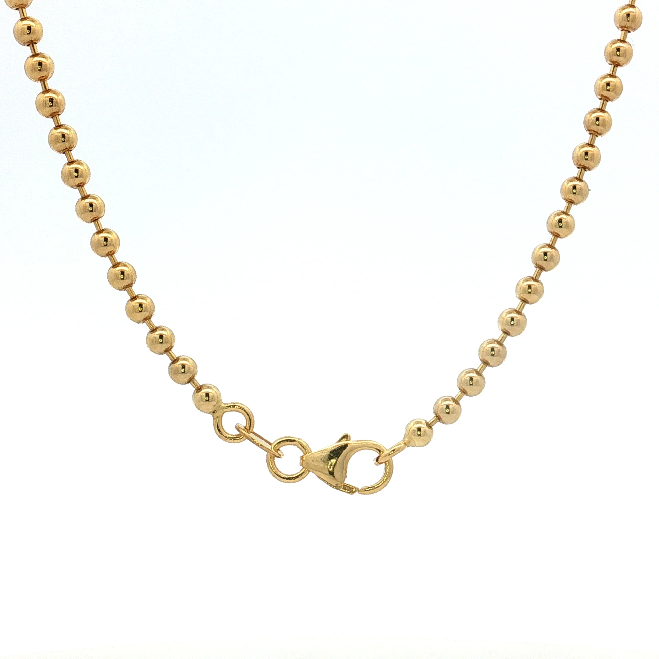 24" Beaded Chain Necklace 14k Yellow Gold - Image 4