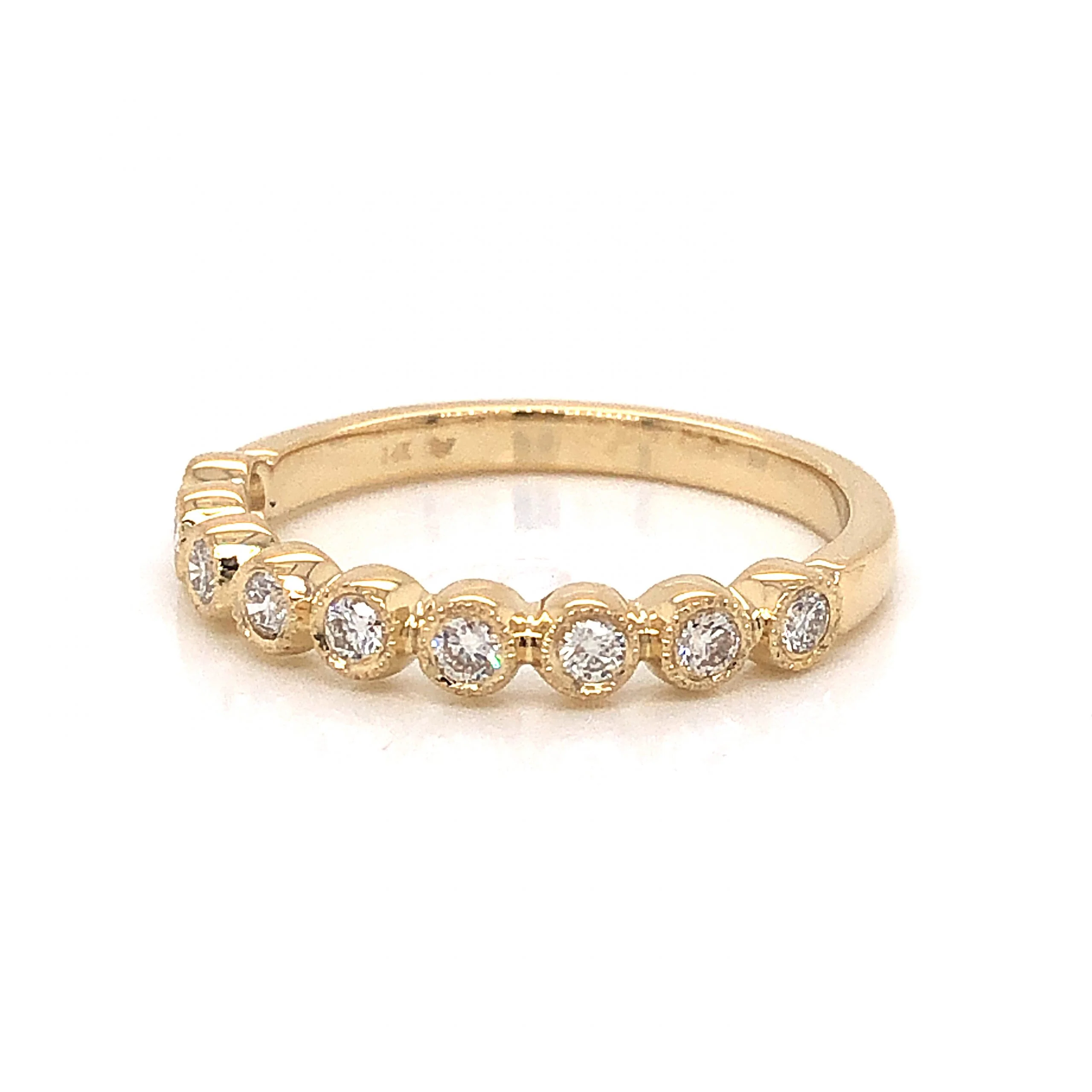 .24 Bezel Set Diamond Wedding Band in 14k Yellow Gold - Image 2