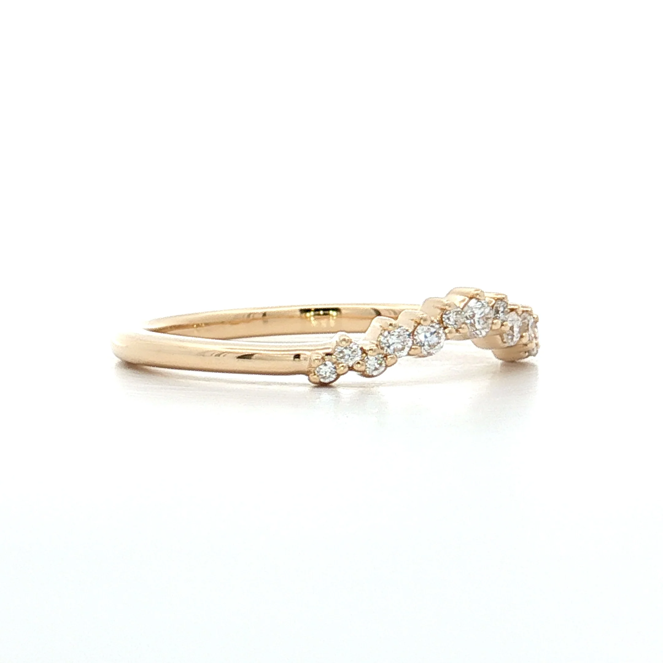 .24 Diamond Contour Wedding Band in 14k Yellow Gold - Image 3