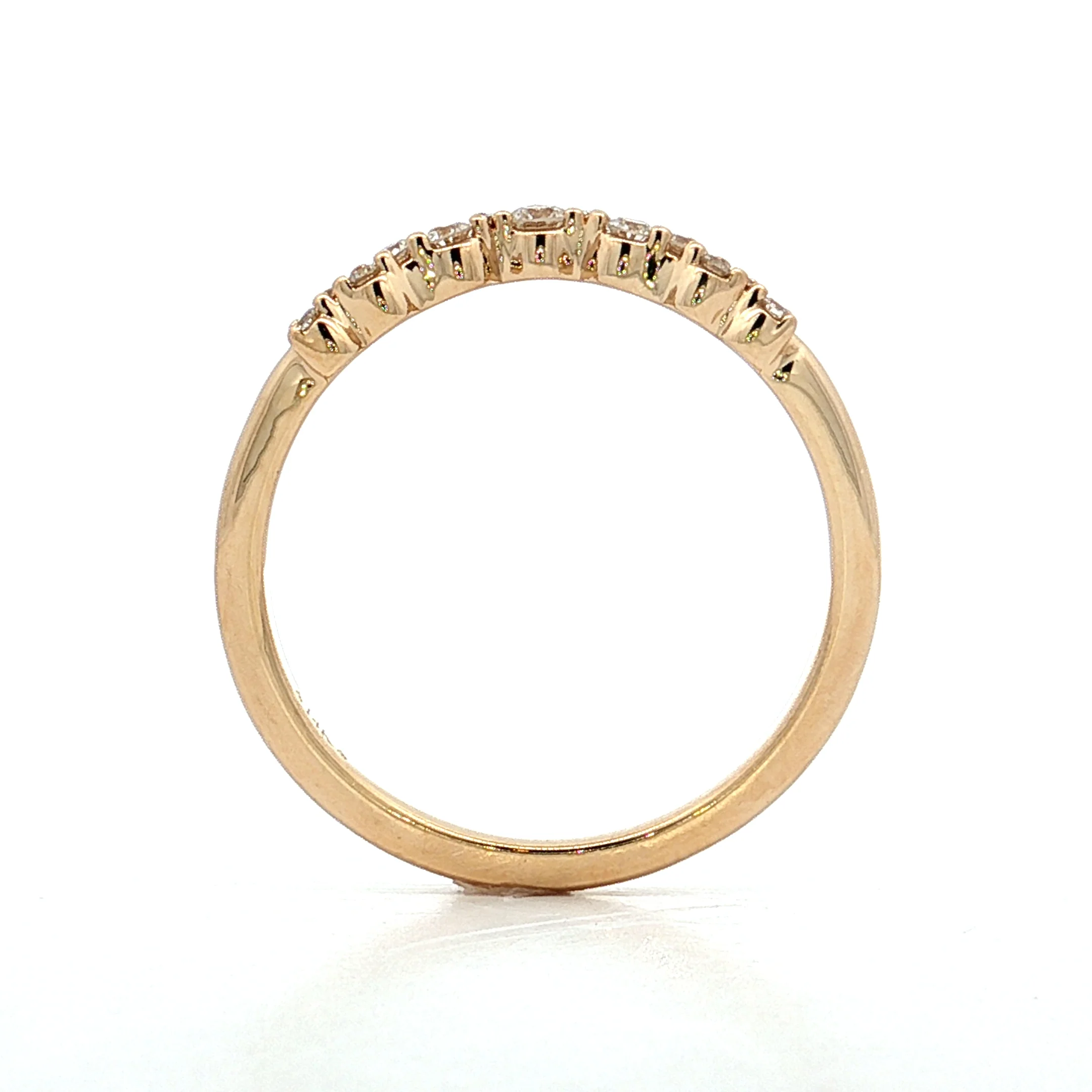 .24 Diamond Contour Wedding Band in 14k Yellow Gold - Image 4