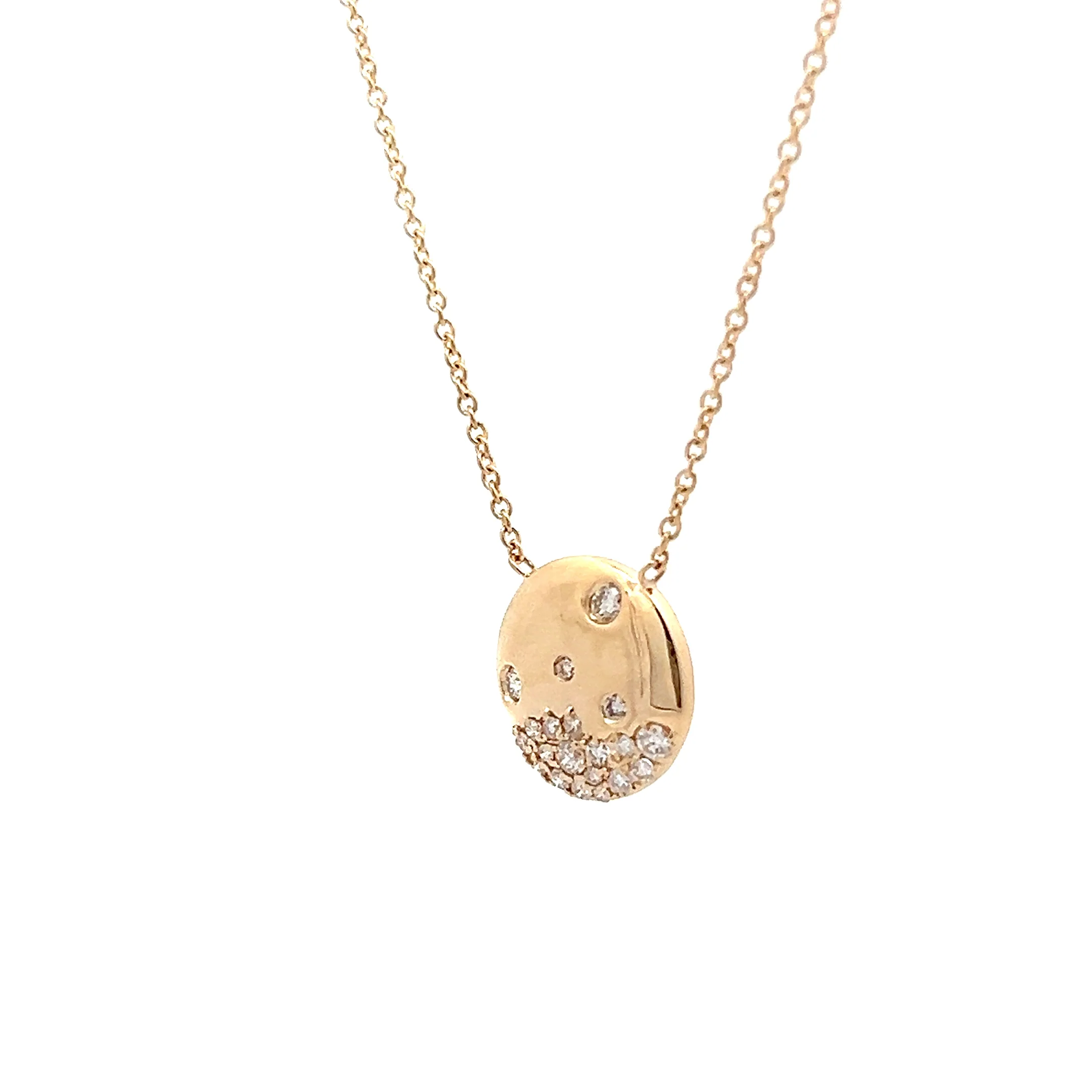 .24 Diamond Disk Pendant in 14k Yellow Gold - Image 2
