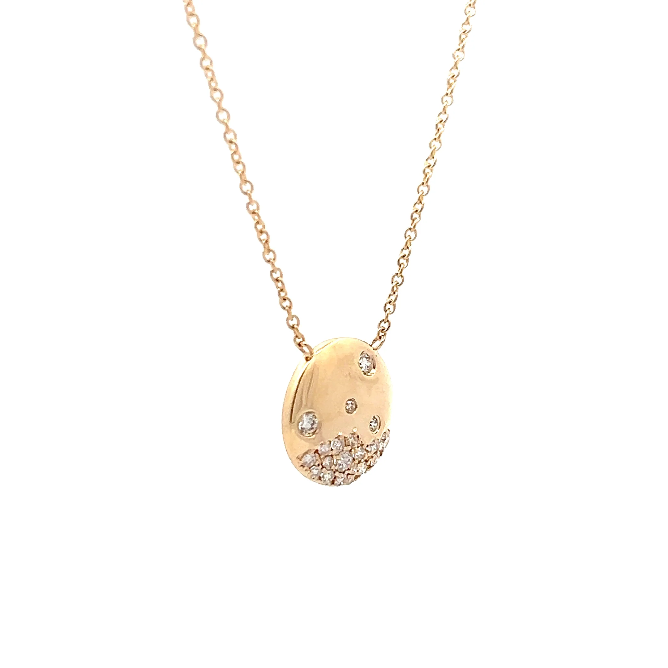.24 Diamond Disk Pendant in 14k Yellow Gold - Image 3