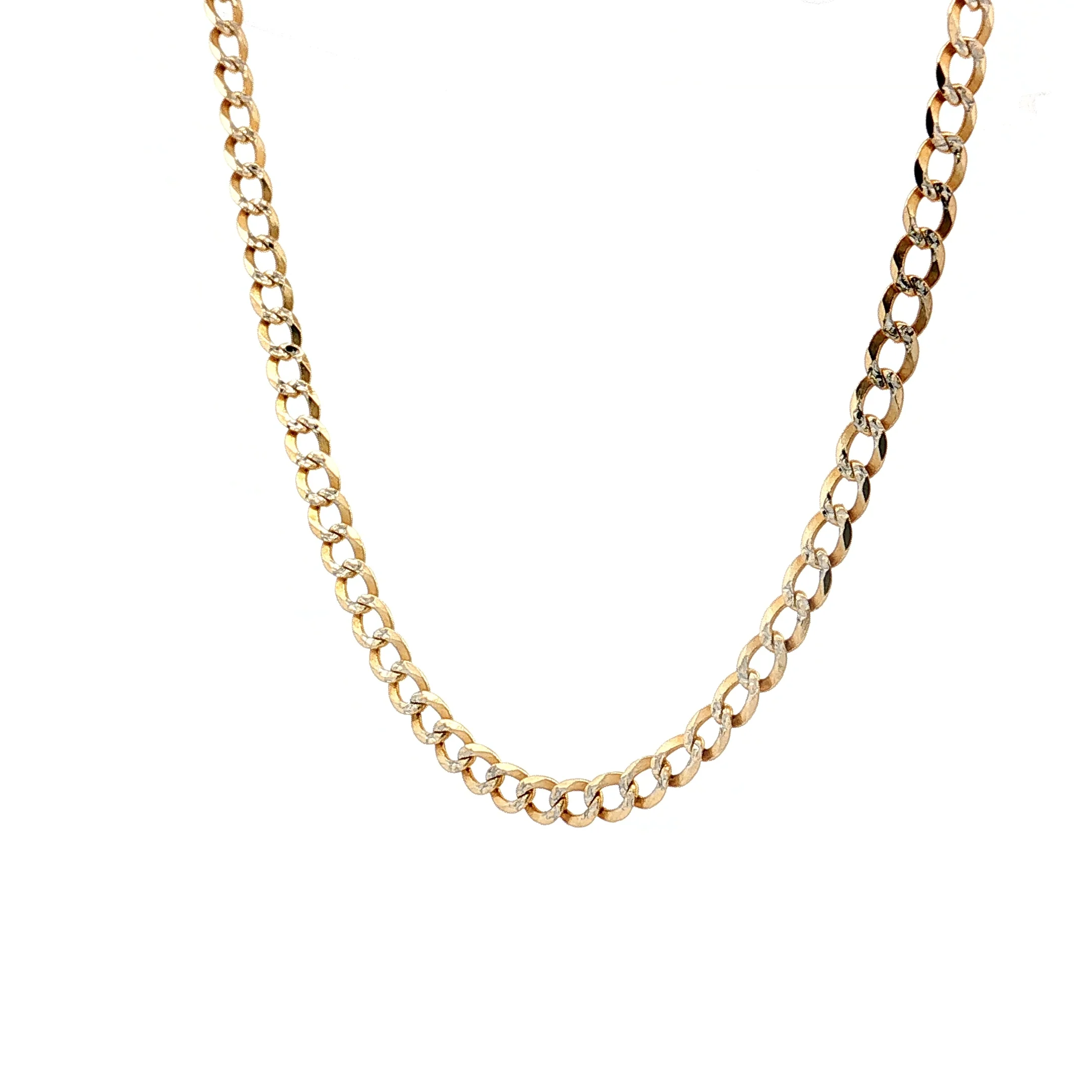24" Flat Curb Chain Necklace in Two-Tone 14k - Image 2