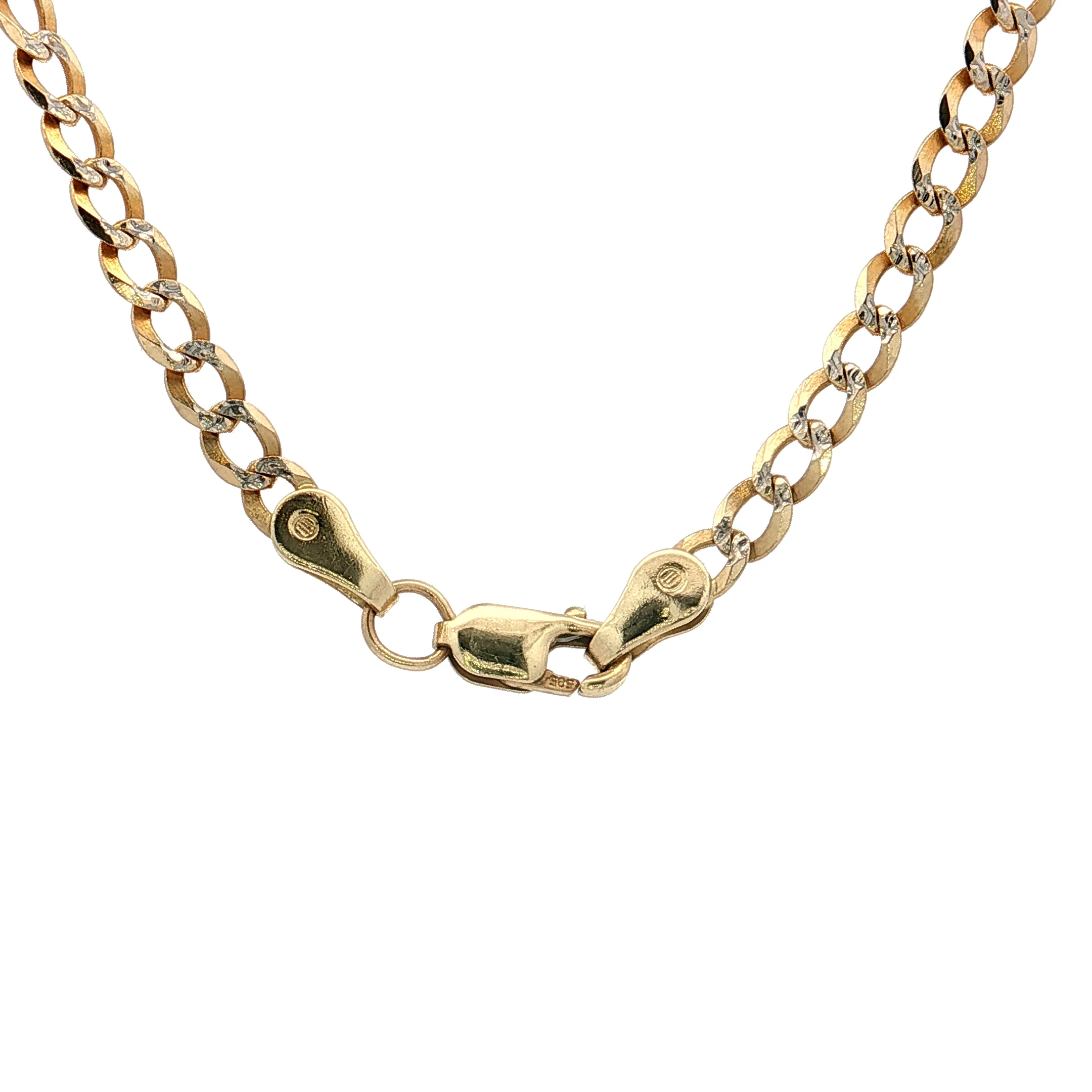 24" Flat Curb Chain Necklace in Two-Tone 14k - Image 4