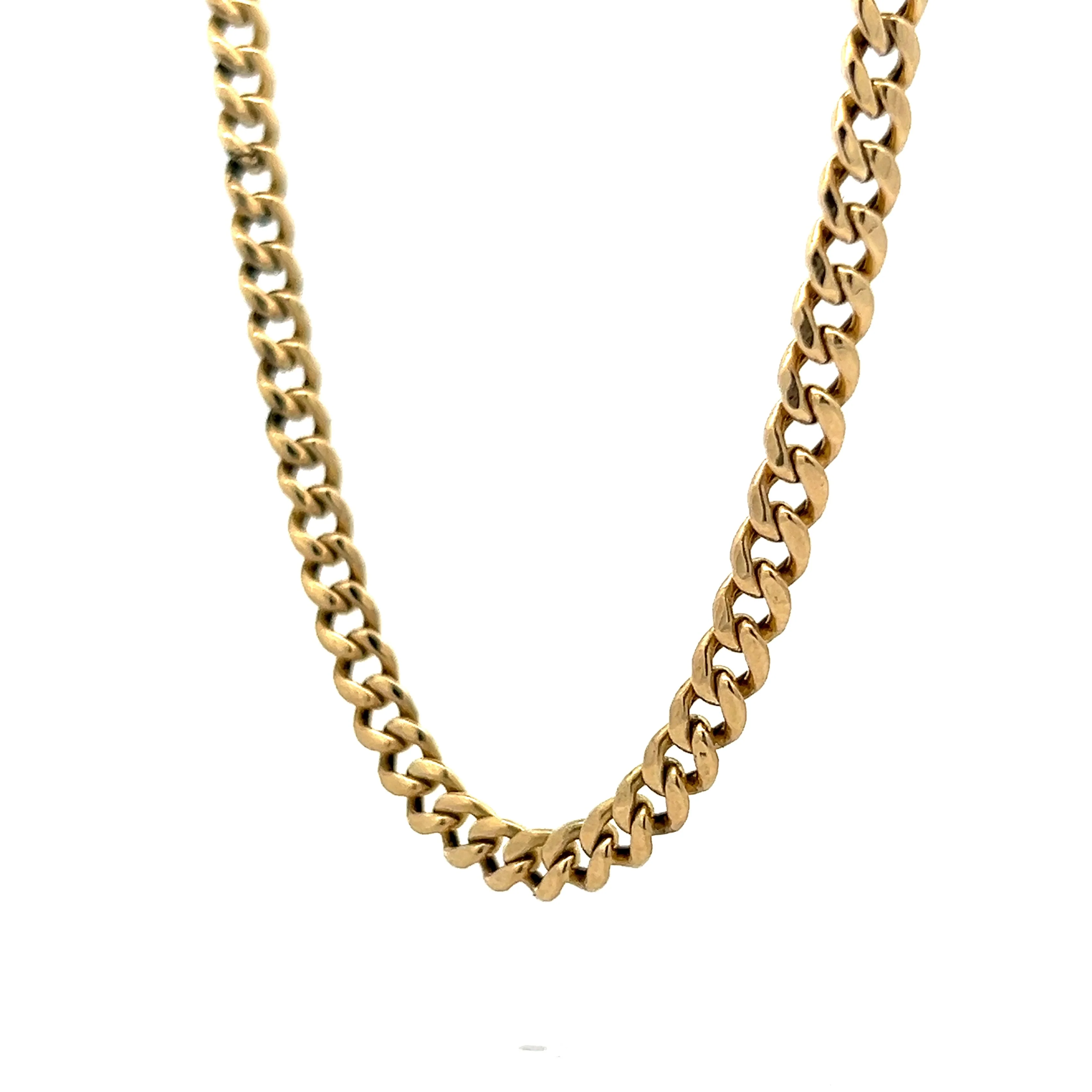 24 Inch Mens Curb Link Chain Necklace in 14k Yellow Gold - Image 2