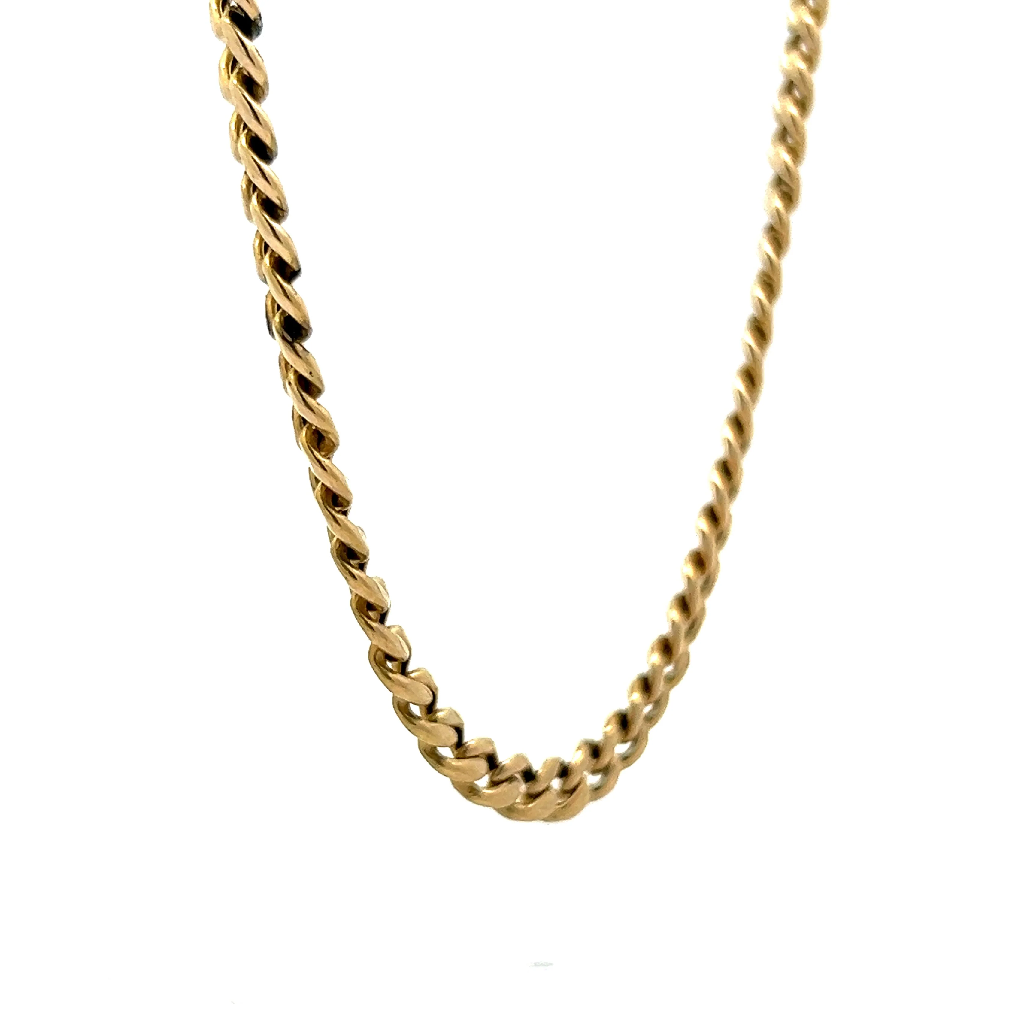 24 Inch Mens Curb Link Chain Necklace in 14k Yellow Gold - Image 3