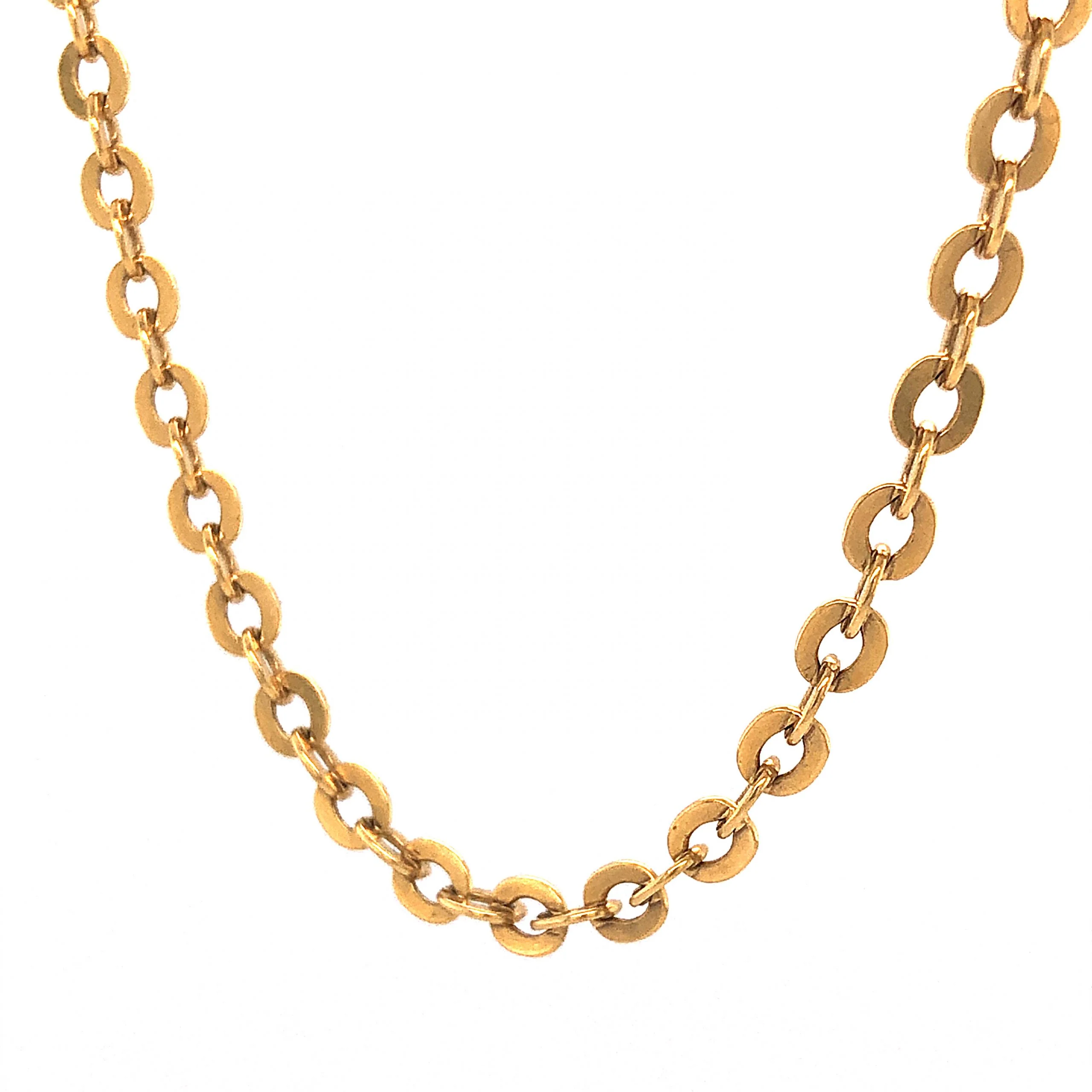 24 Inch Mid-Century Chain Necklace in 18k Yellow Gold - Image 2