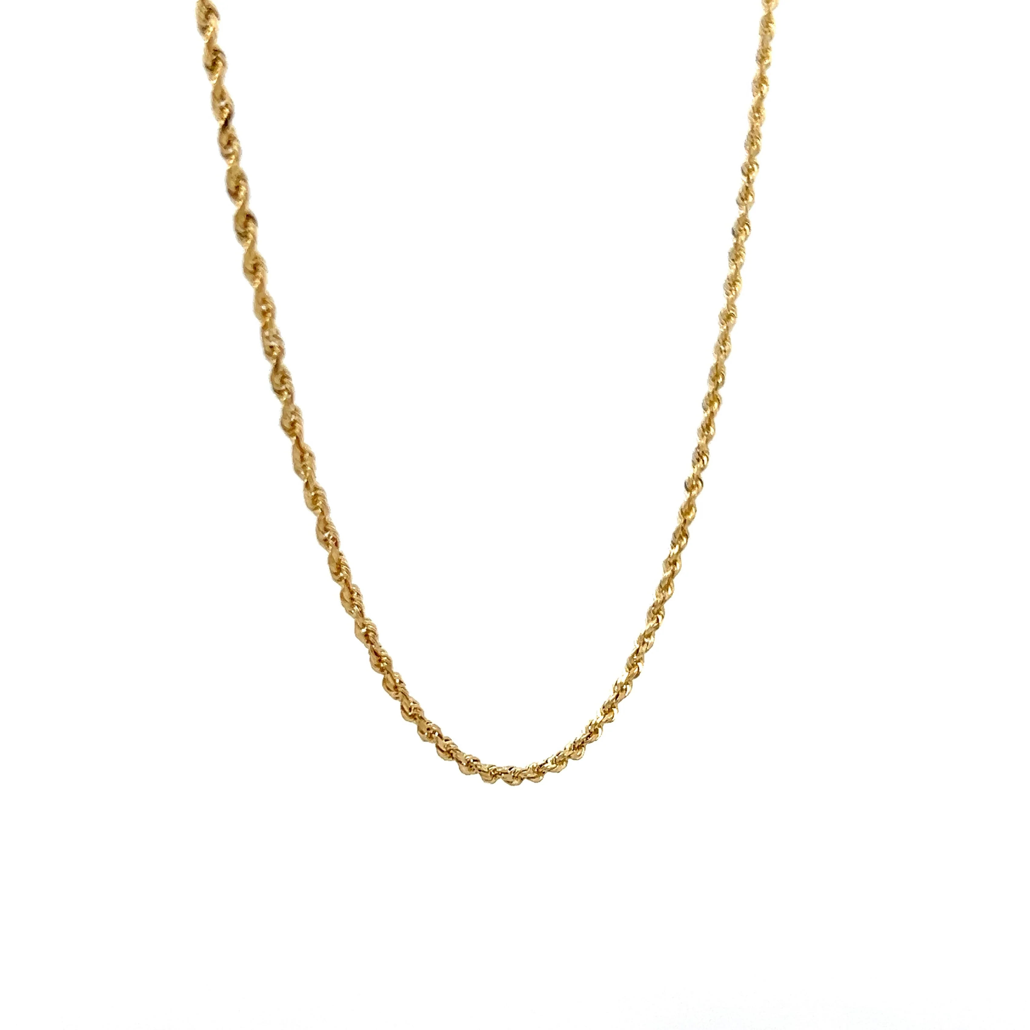 24 Inch Rope Chain Necklace in 14k Yellow Gold - Image 3