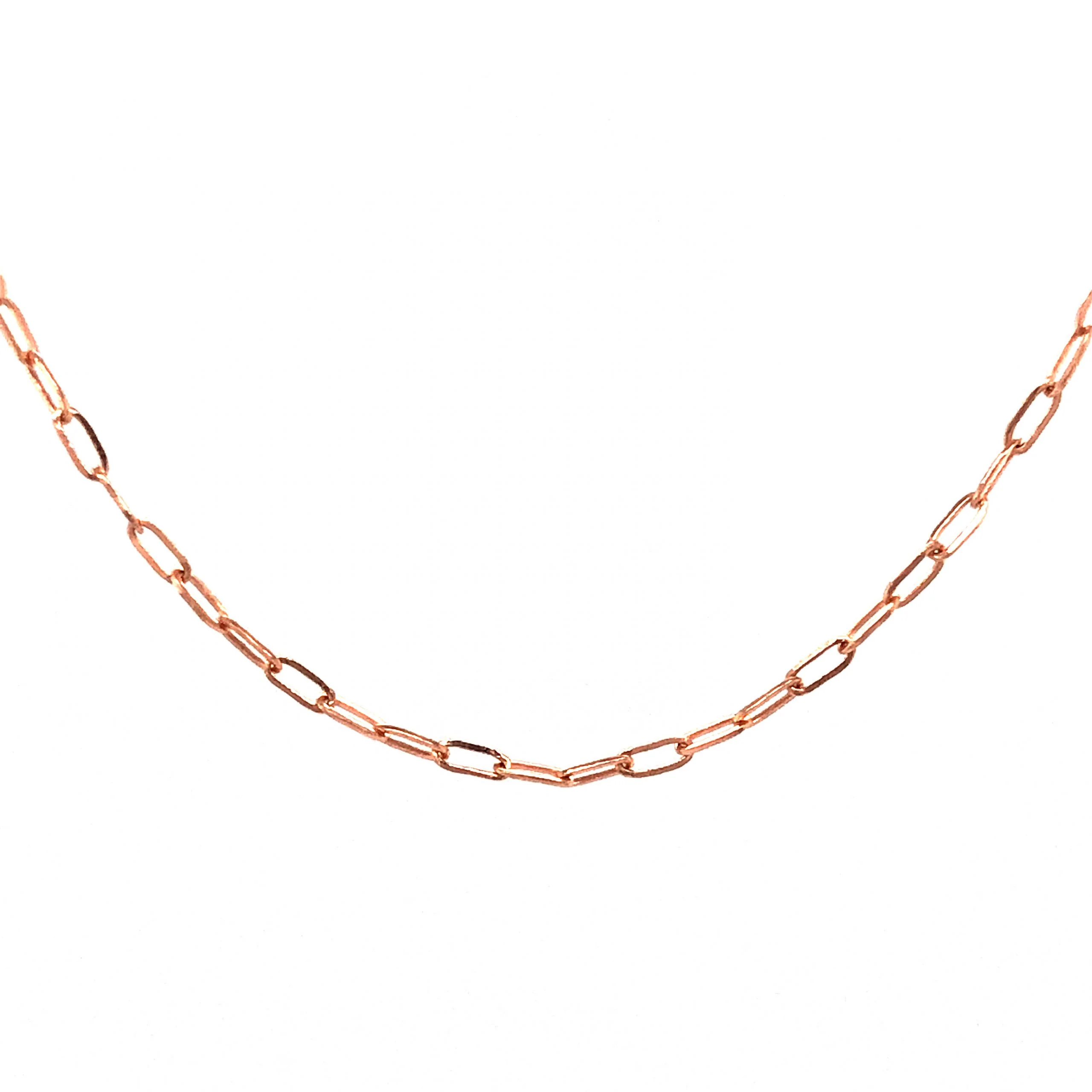 24 Inch Thin Paperclip Pendant Chain in 14k Rose Gold - Image 2