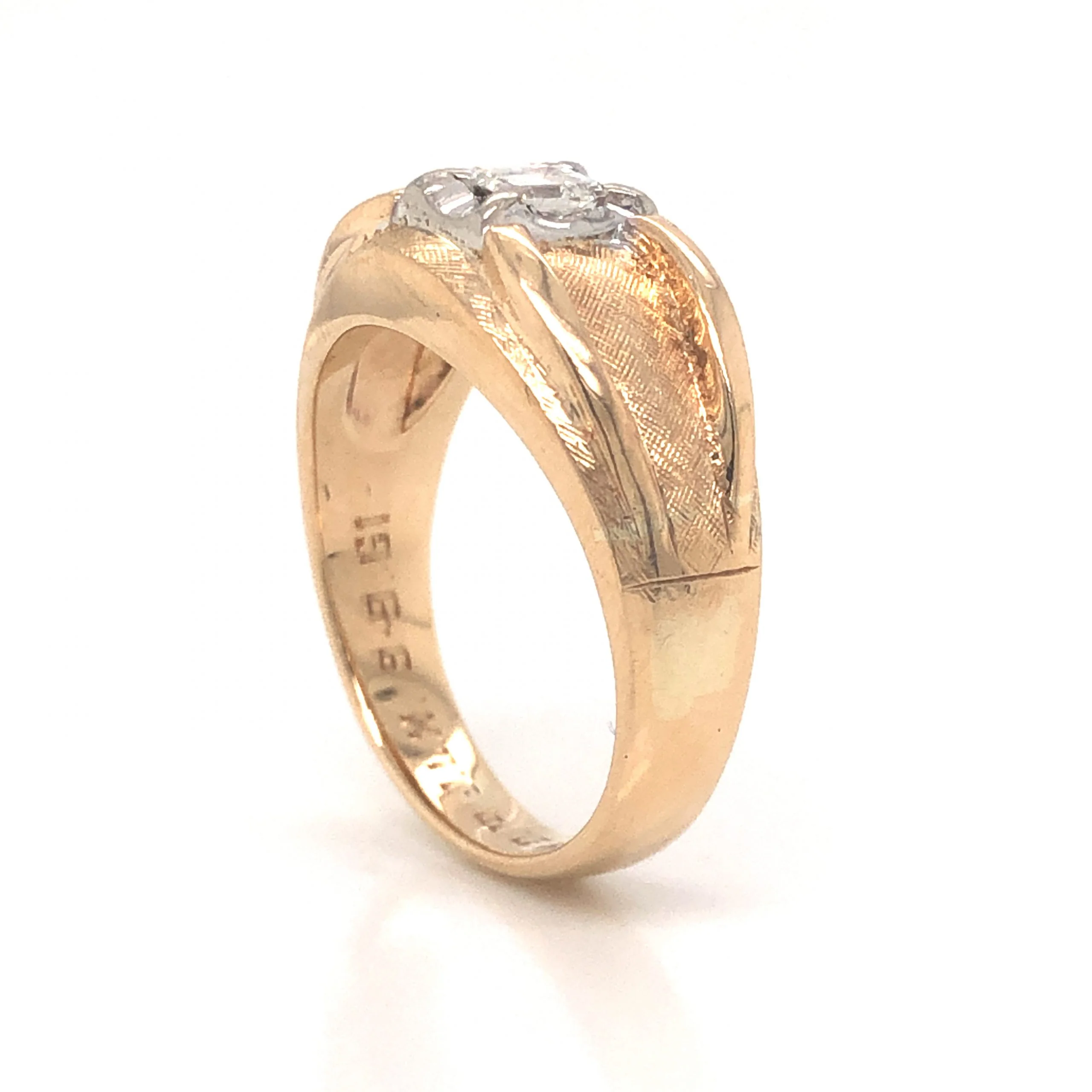 .24 Mid-Century Emerald Cut Diamond Ring in 14k Yellow Golda - Image 4
