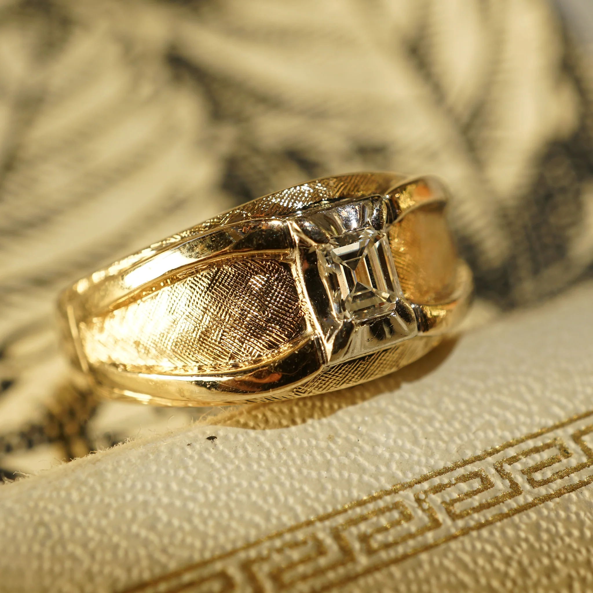 .24 Mid-Century Emerald Cut Diamond Ring in 14k Yellow Golda - Image 5
