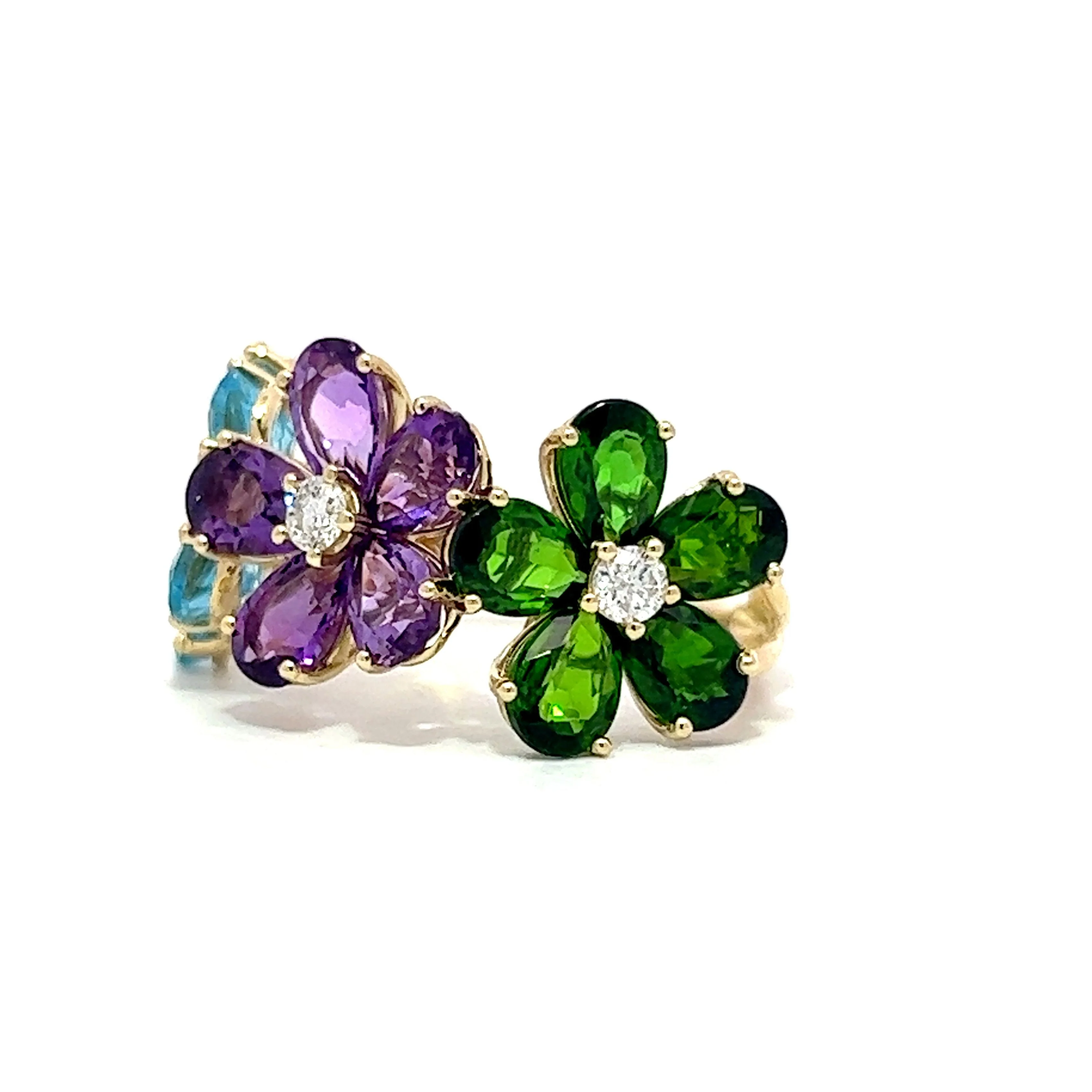 .24 Multi-Gemstone Cocktail Ring in 14k Yellow Gold - Image 2