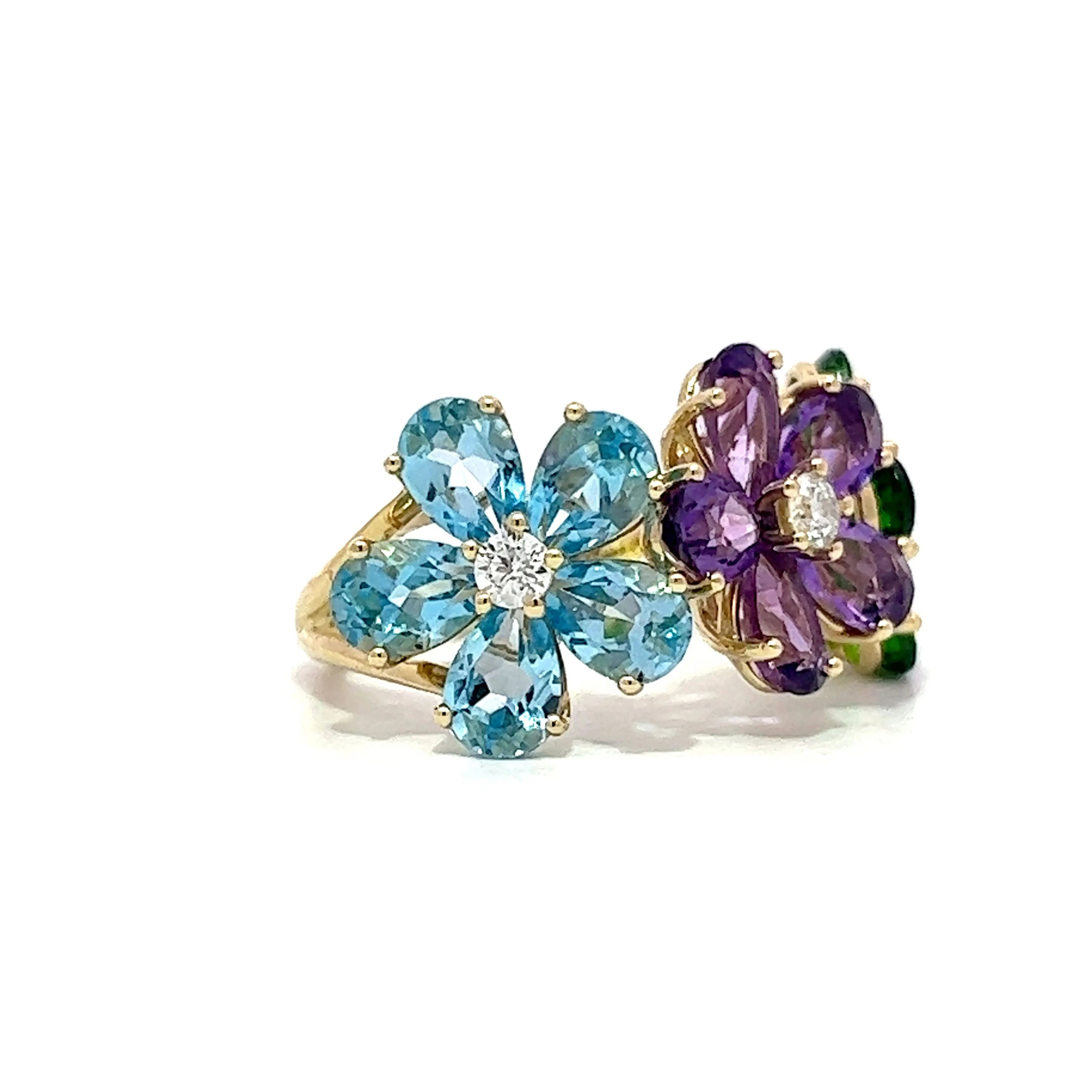 .24 Multi-Gemstone Cocktail Ring in 14k Yellow Gold - Image 3