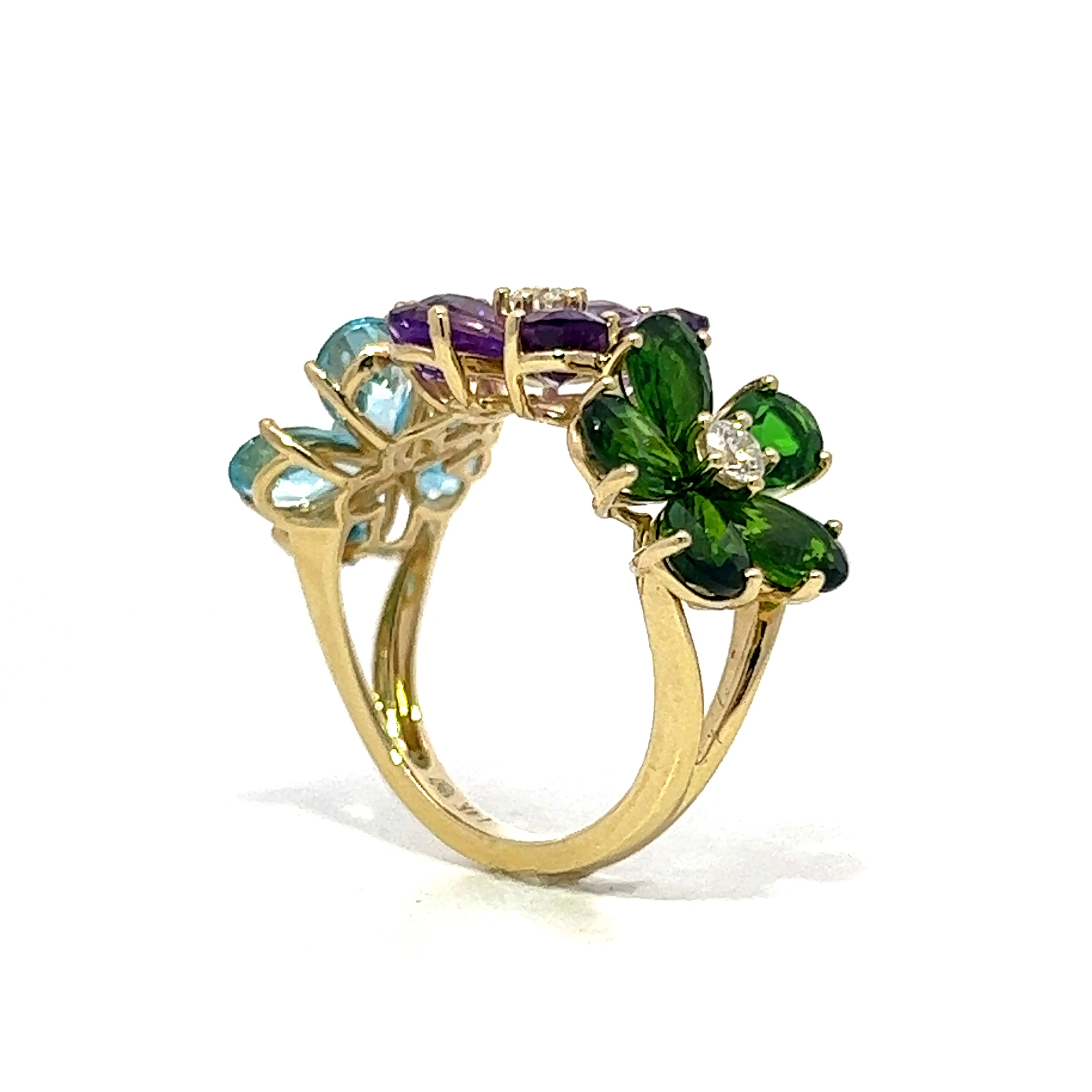 .24 Multi-Gemstone Cocktail Ring in 14k Yellow Gold - Image 5