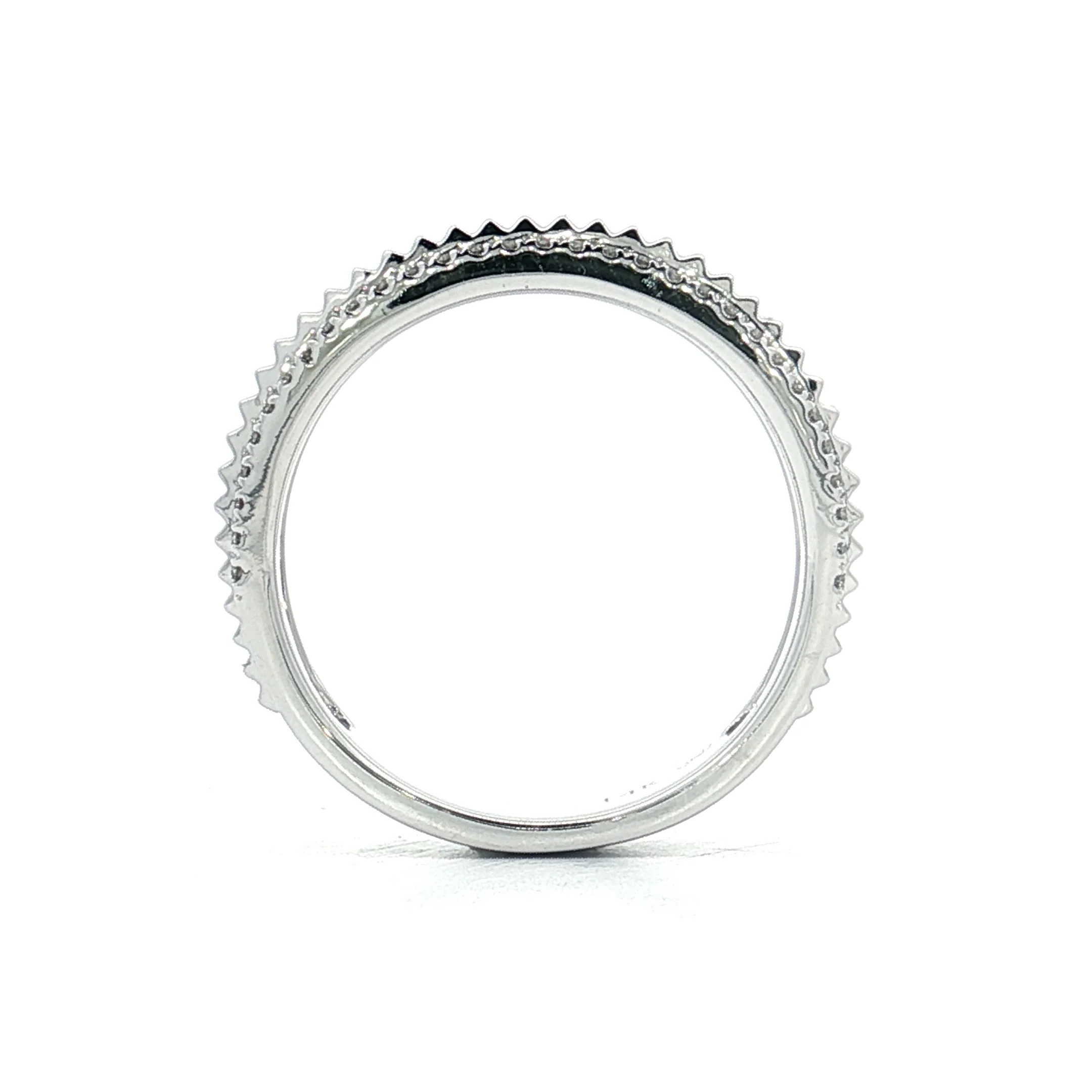 .24 Pave Diamond Coin Edge Wedding Band 14k - Image 4