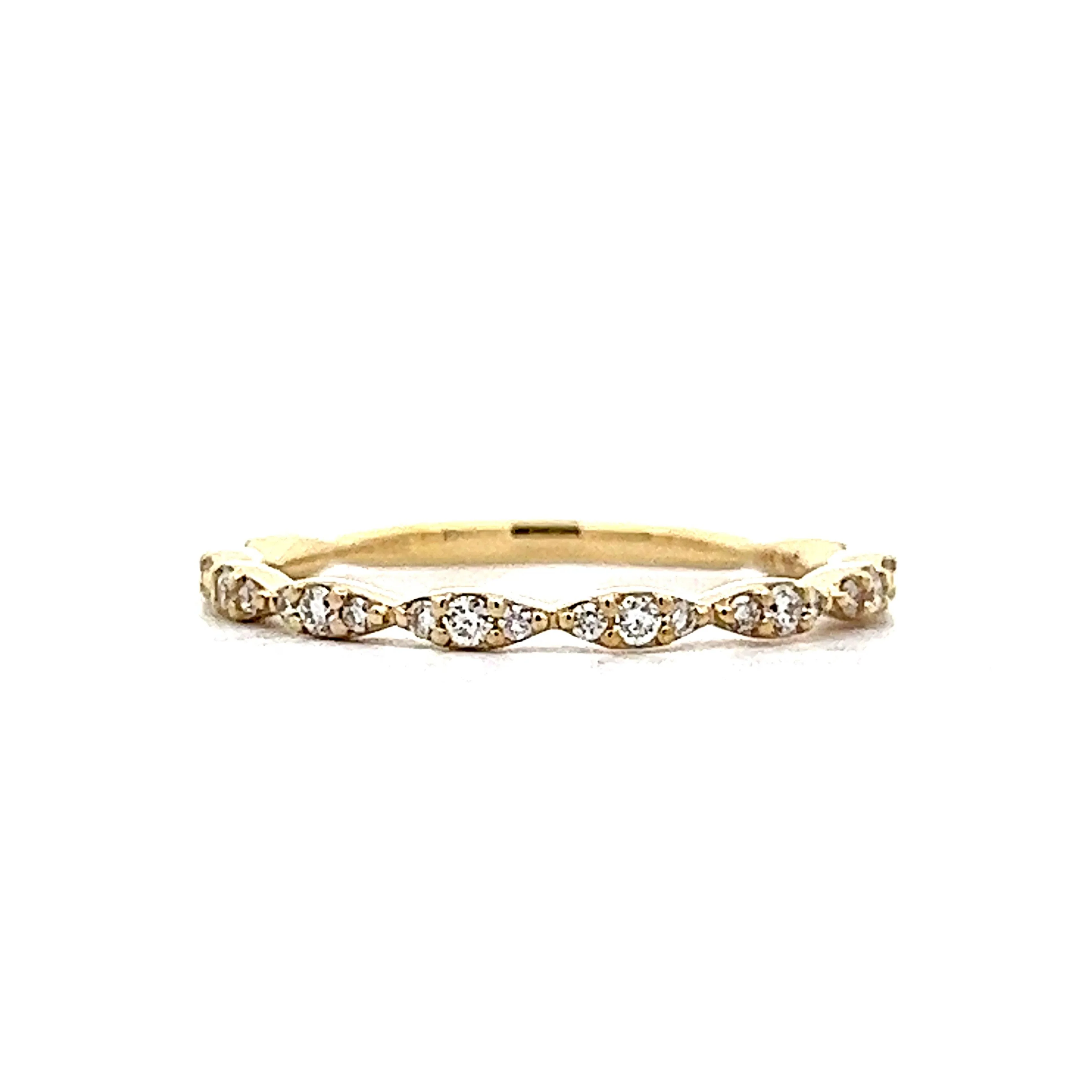 .24 Pave Diamond Wedding Band in 14k Yellow Gold