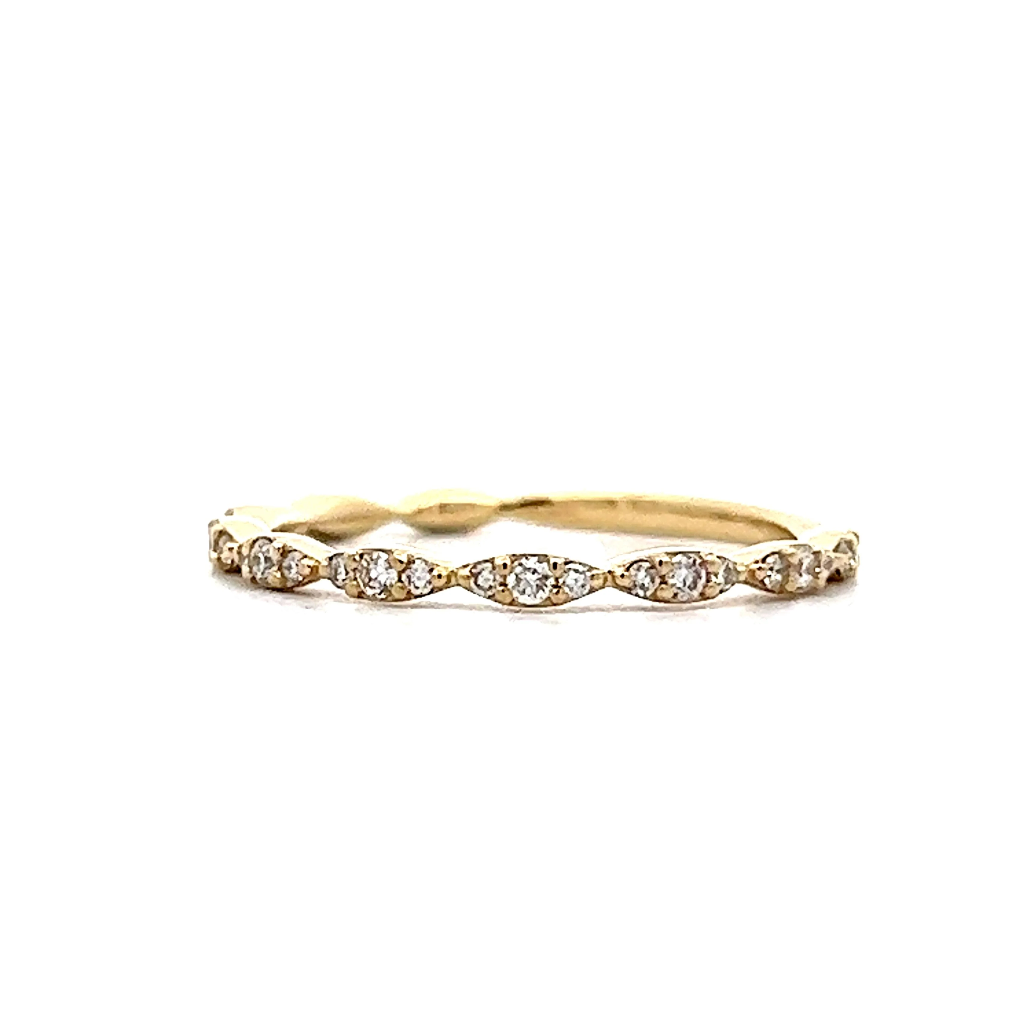 .24 Pave Diamond Wedding Band in 14k Yellow Gold - Image 2