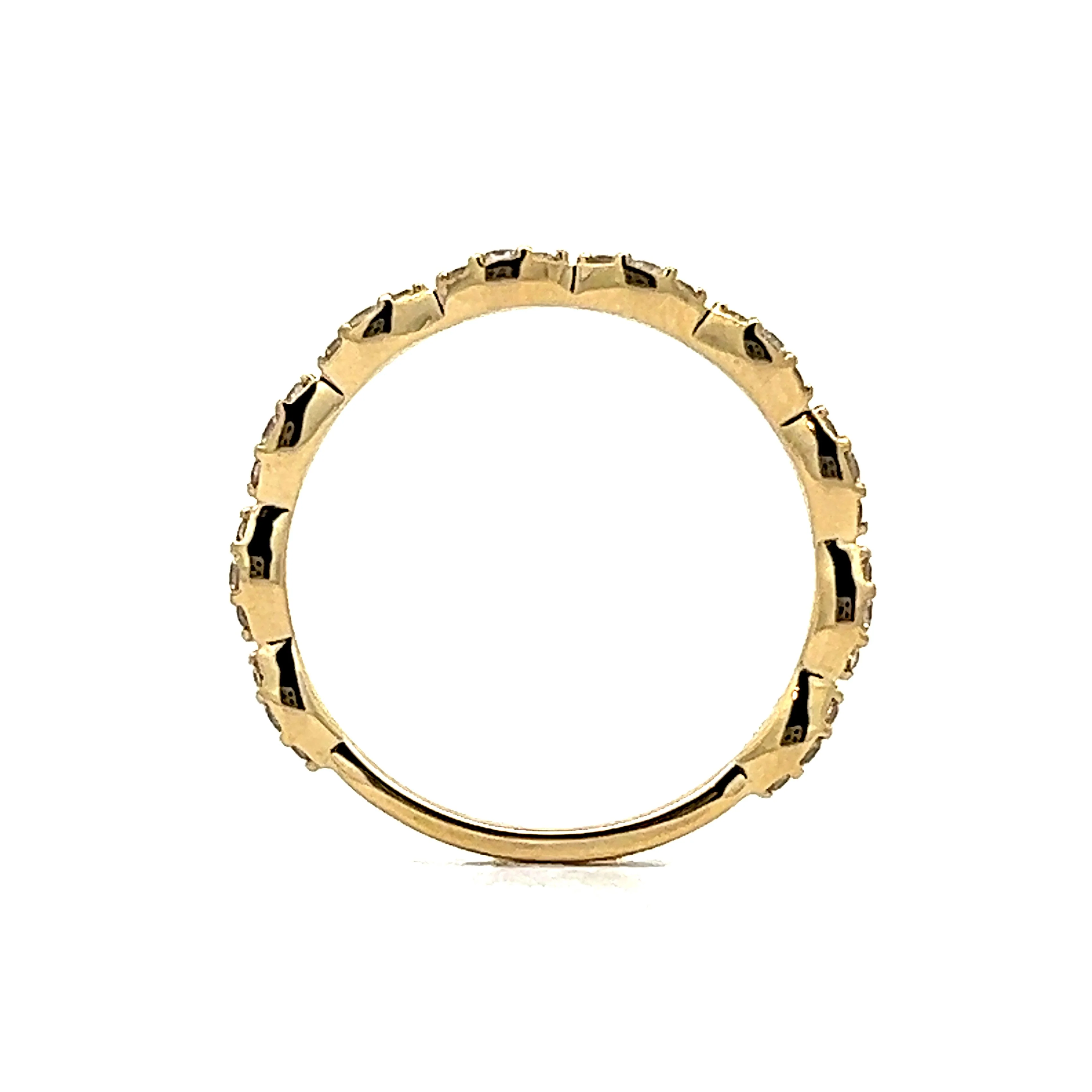 .24 Pave Diamond Wedding Band in 14k Yellow Gold - Image 4