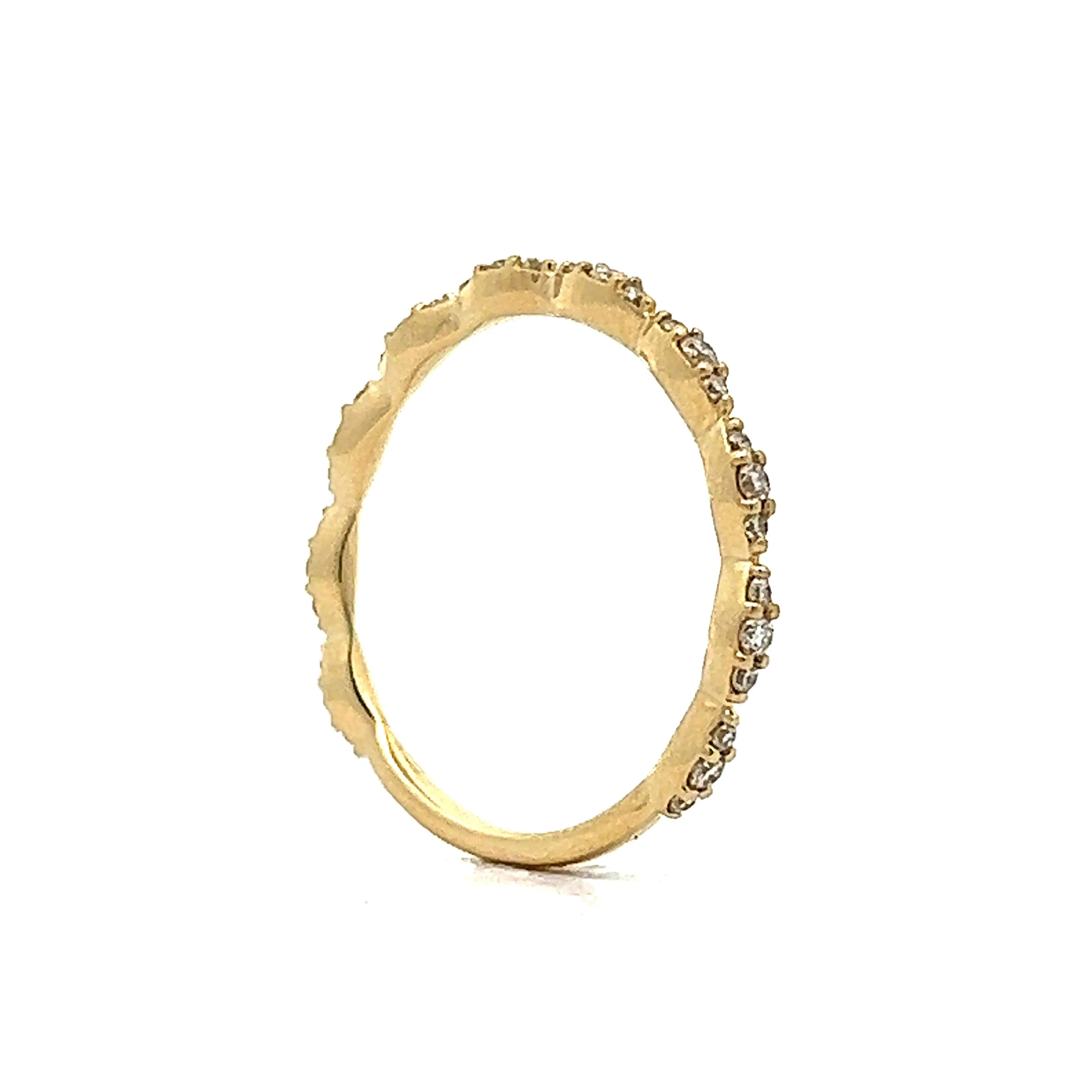 .24 Pave Diamond Wedding Band in 14k Yellow Gold - Image 5