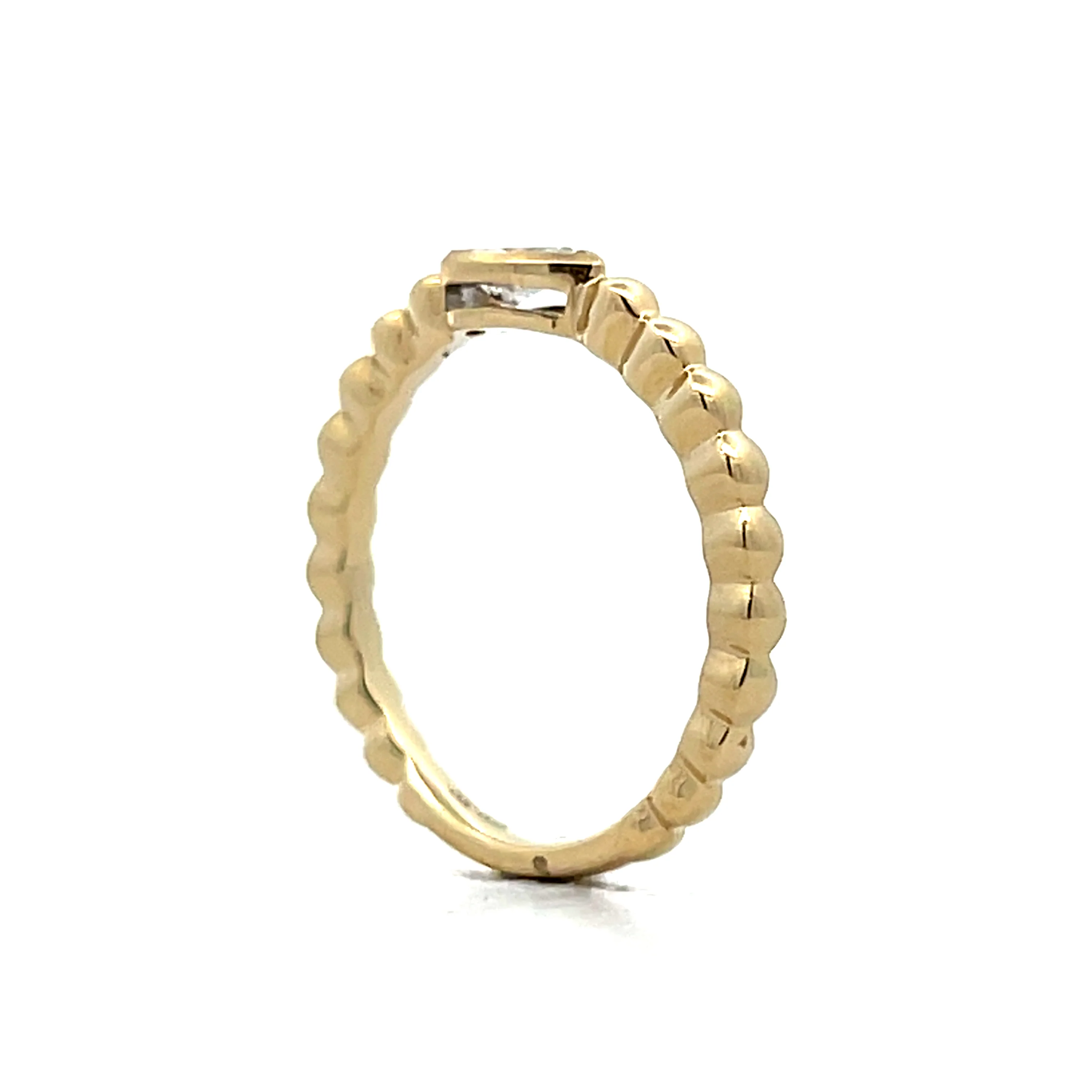 .24 Pear Diamond Stacking Ring in 14k Yellow Gold - Image 5