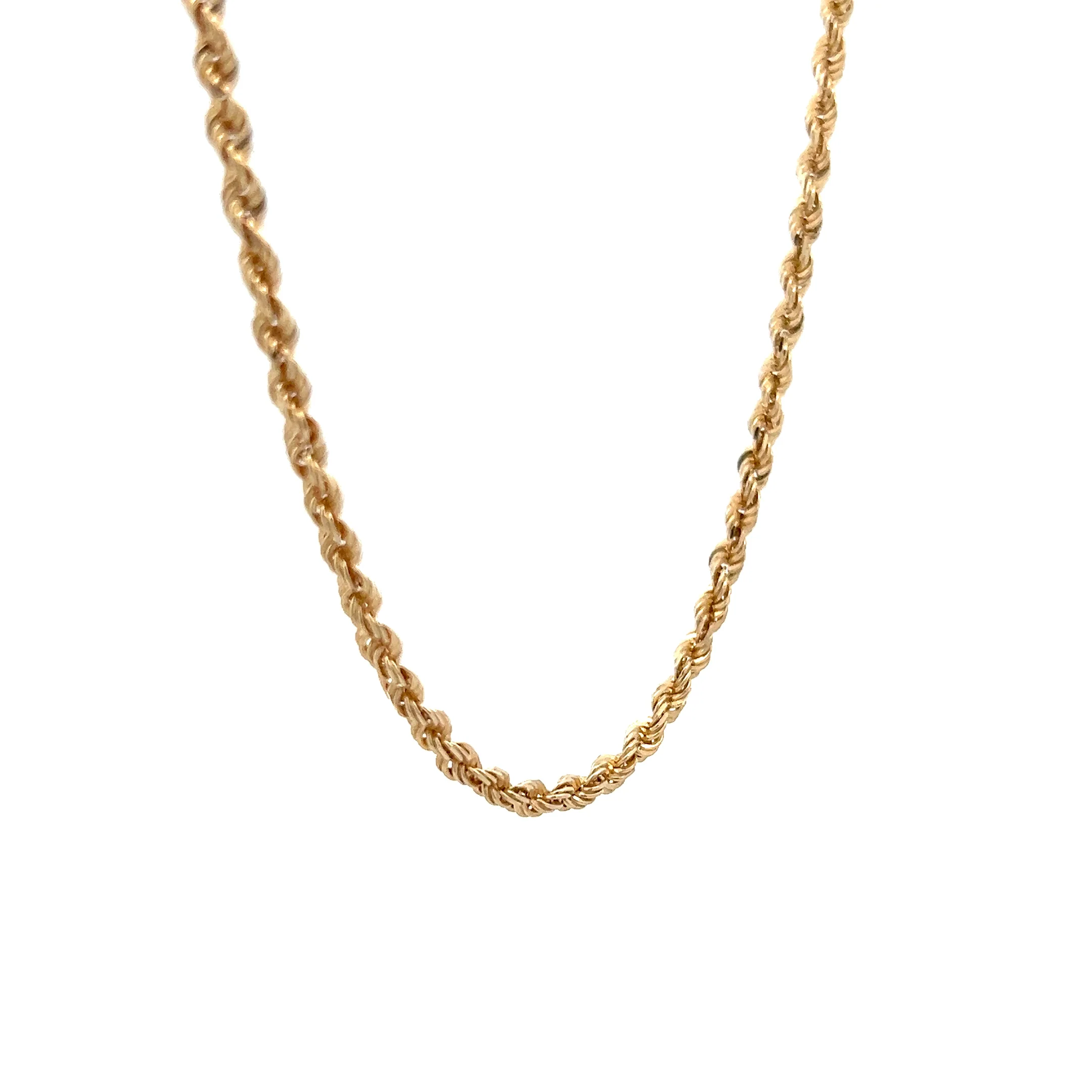 24" Rope Style Chain Necklace in 14k Yellow Gold - Image 3