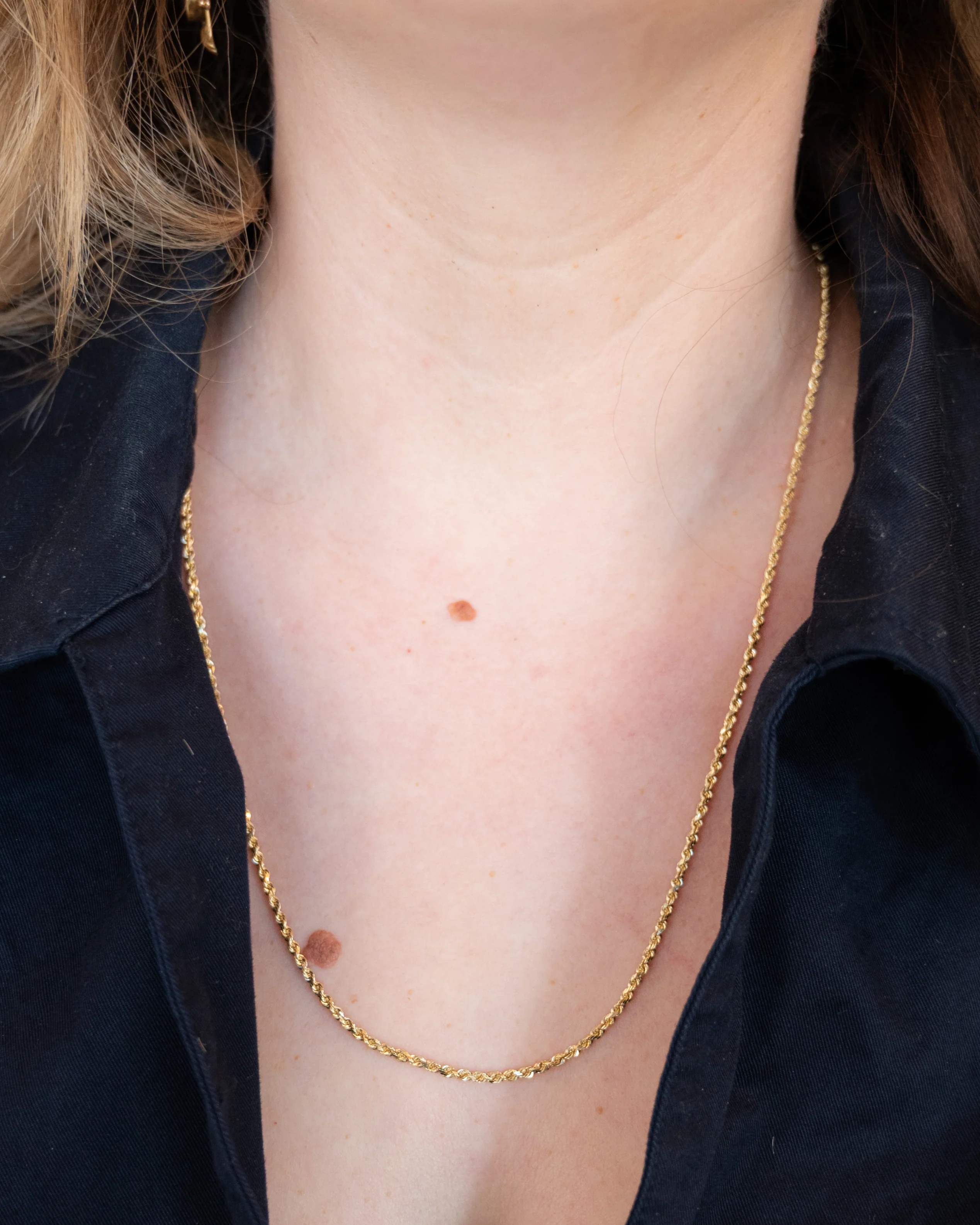 24" Rope Style Chain Necklace in 14k Yellow Gold - Image 6