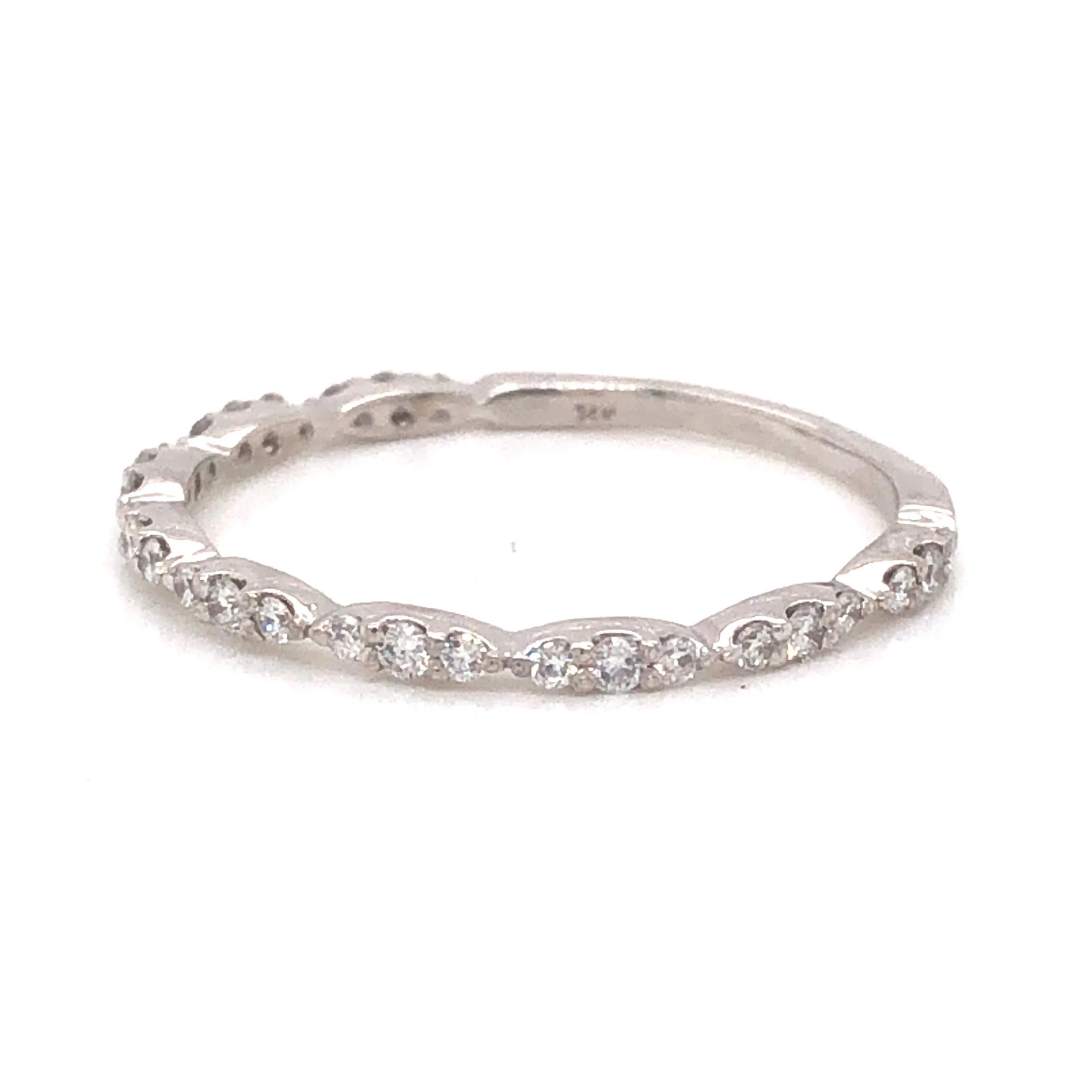 .24 Segmented Pave Diamond Wedding Band in 14k White Gold - Image 2