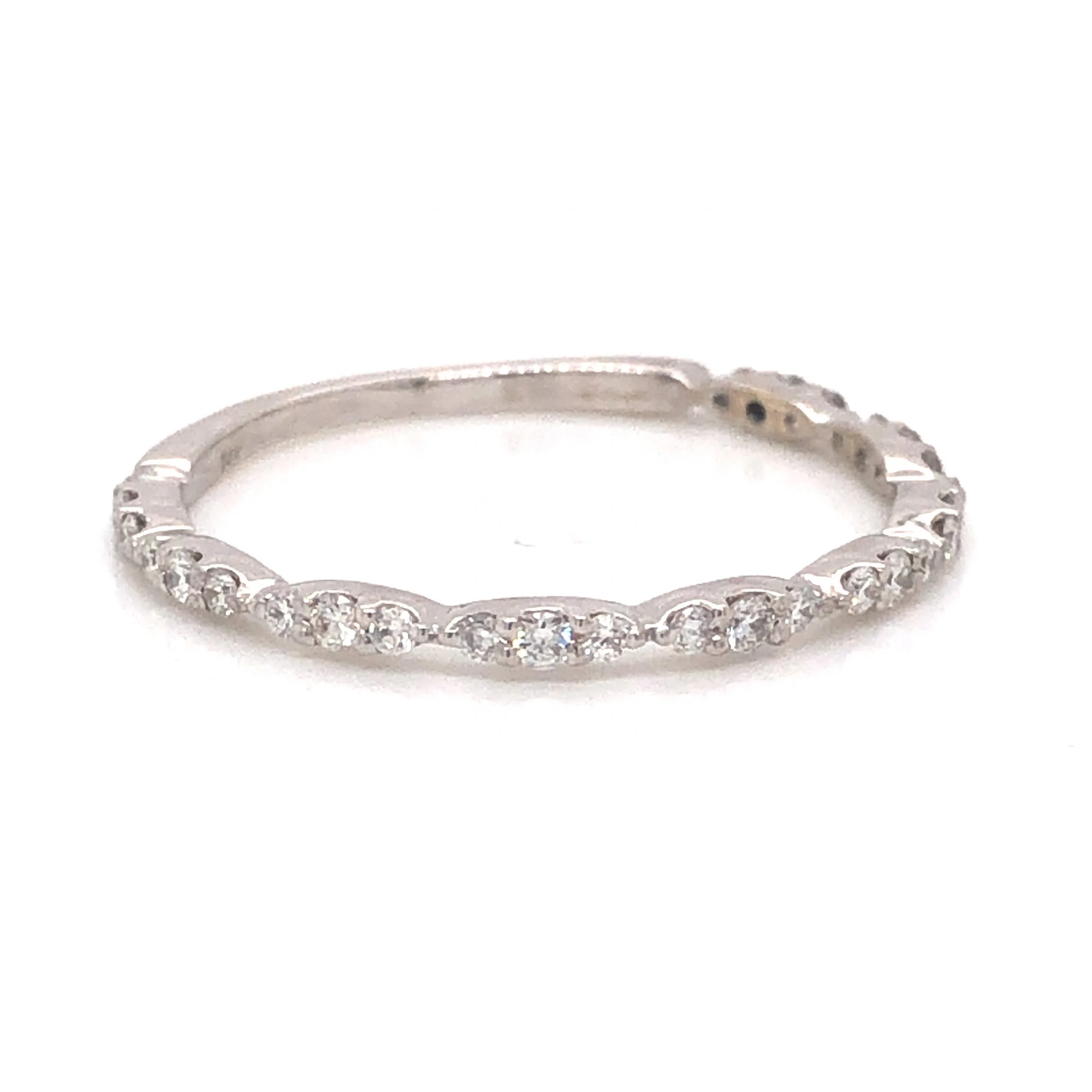 .24 Segmented Pave Diamond Wedding Band in 14k White Gold - Image 3