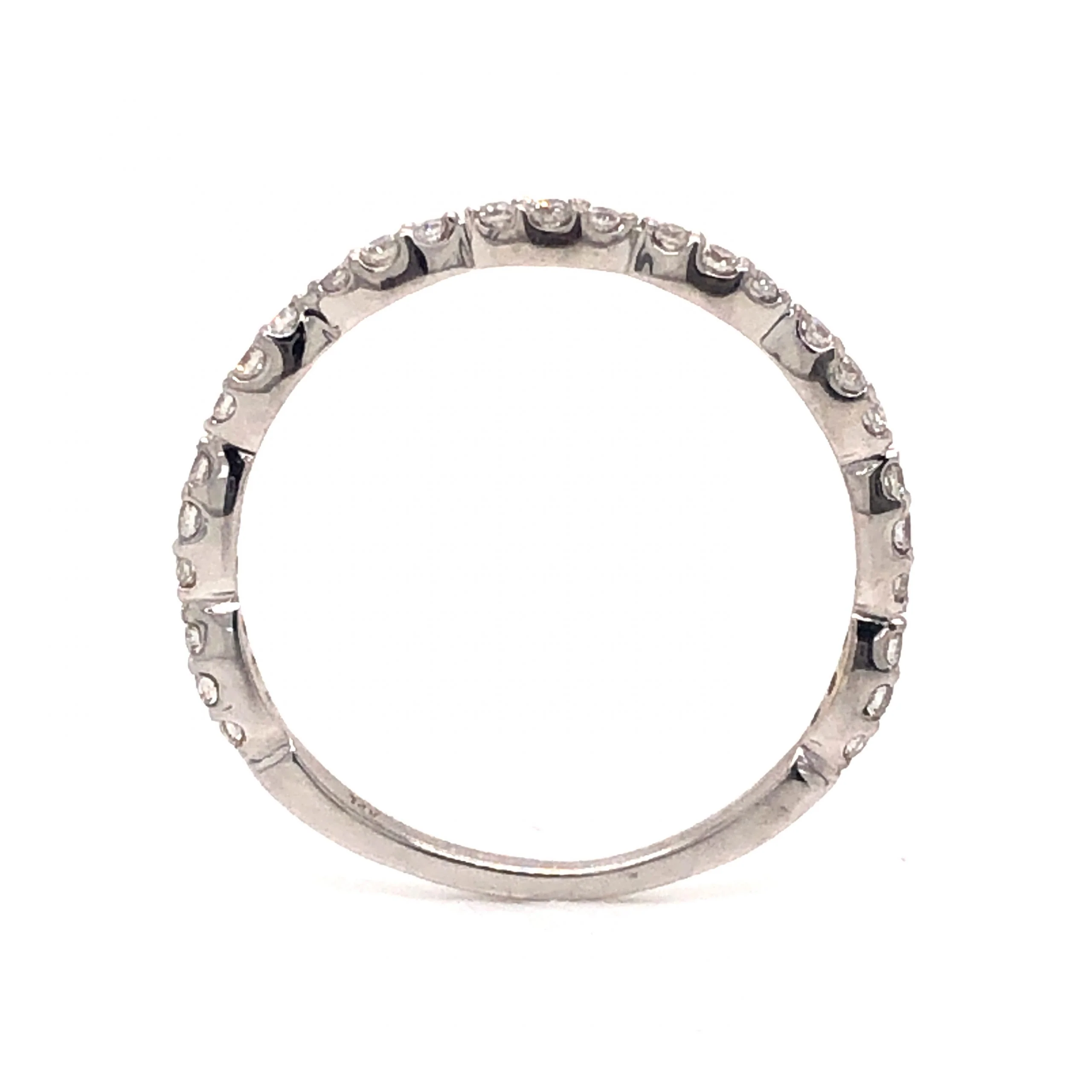 .24 Segmented Pave Diamond Wedding Band in 14k White Gold - Image 4