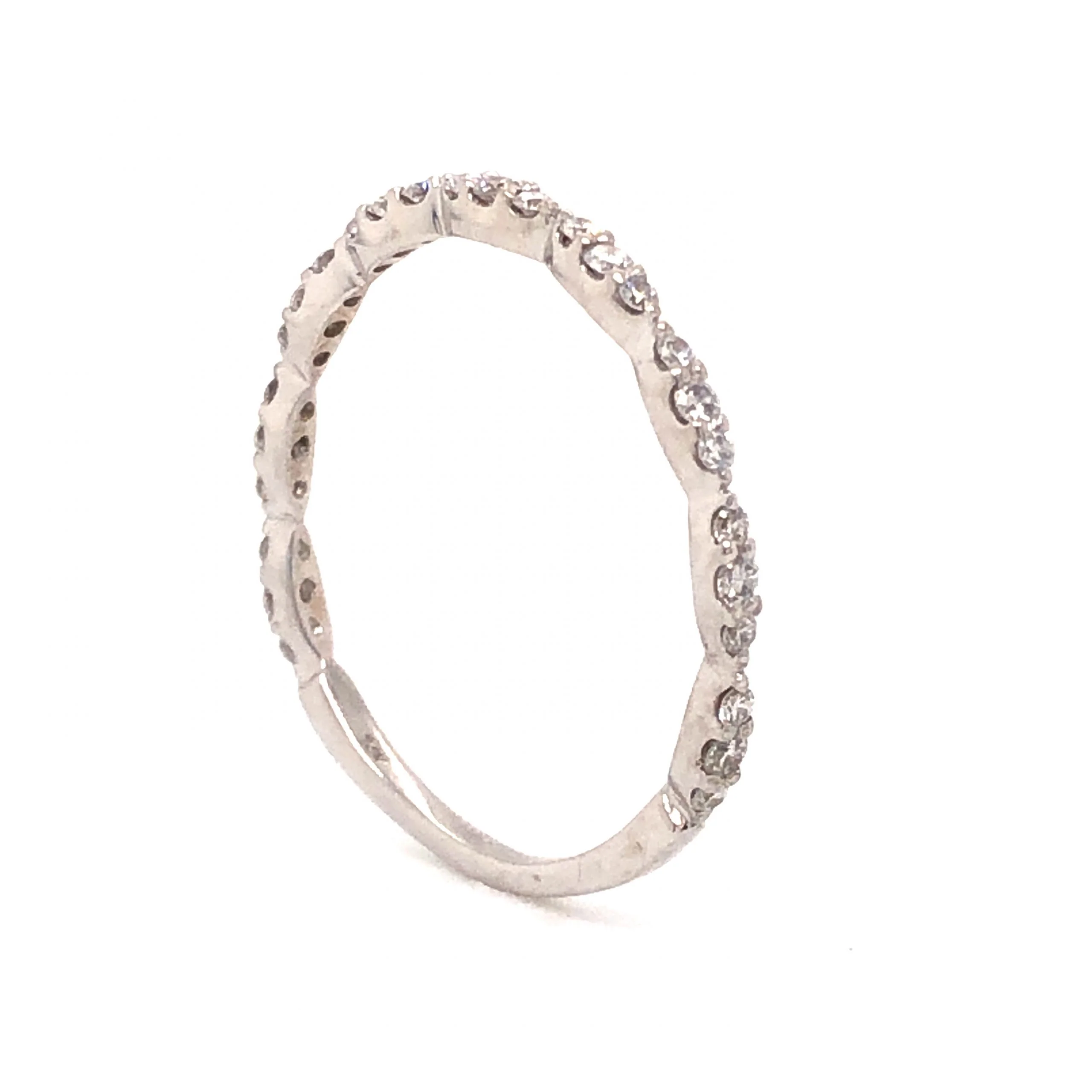 .24 Segmented Pave Diamond Wedding Band in 14k White Gold - Image 5
