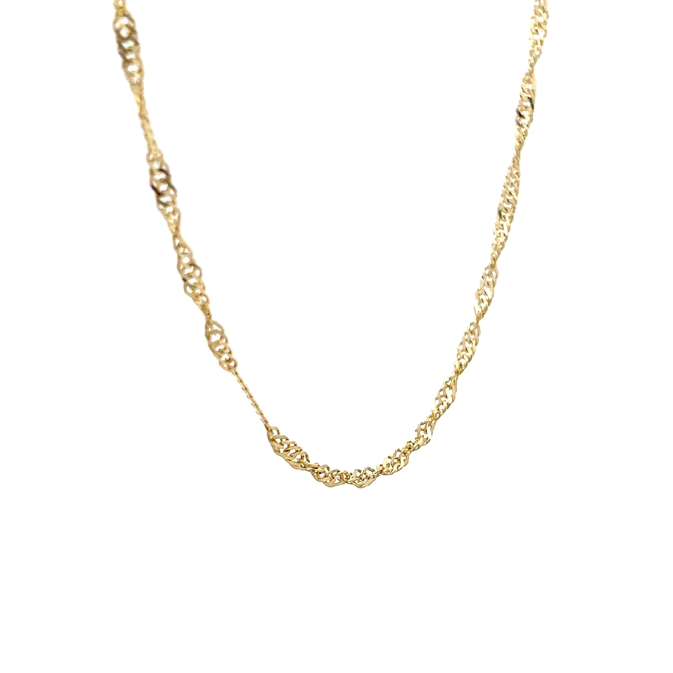 24" Singapore Style Chain Necklace in 14k - Image 3
