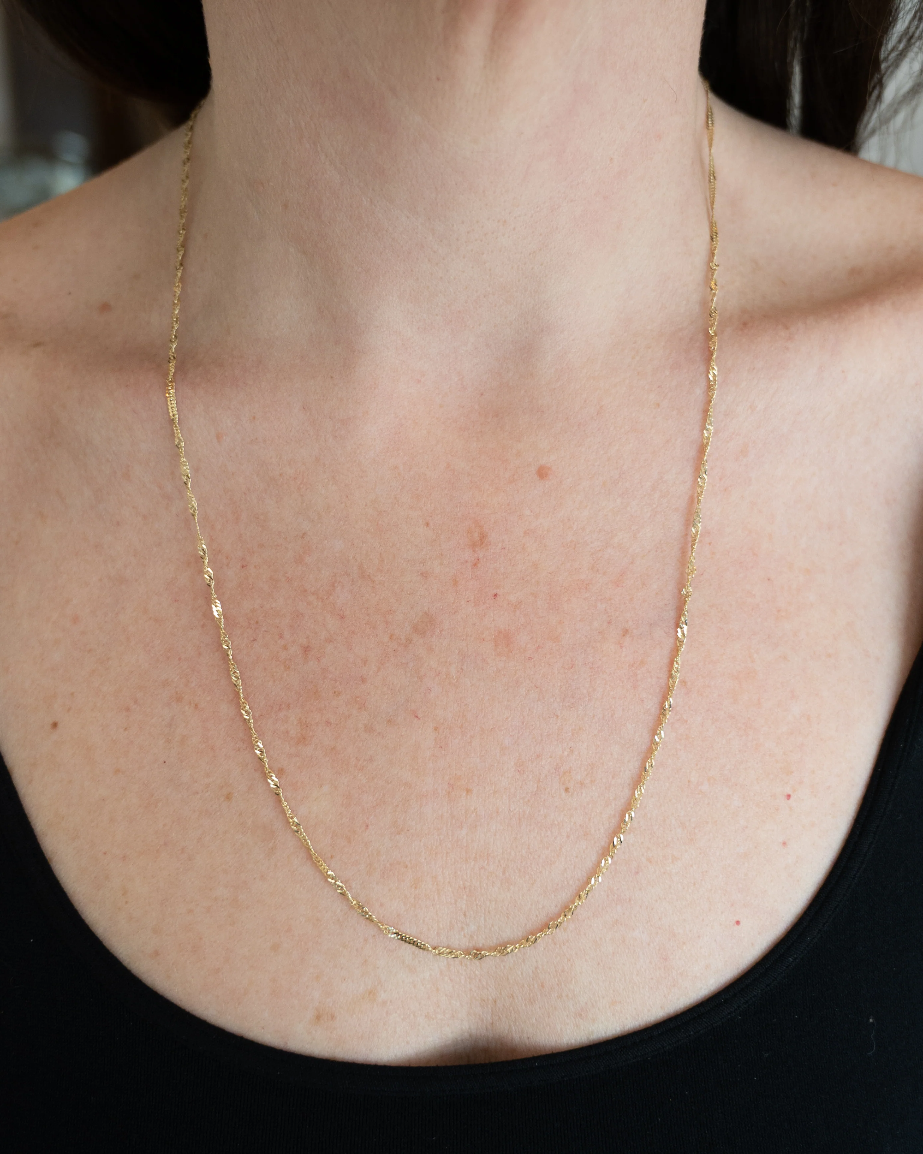 24" Singapore Style Chain Necklace in 14k - Image 6