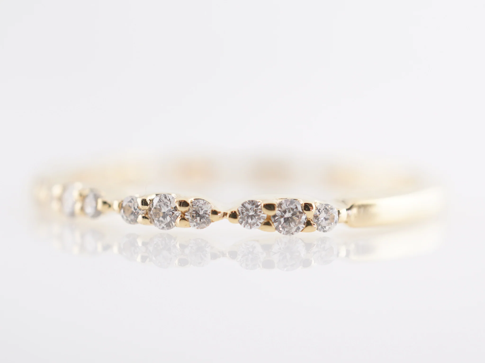 .24 Thin Diamond Wedding Band in 18k Yellow Gold - Image 2