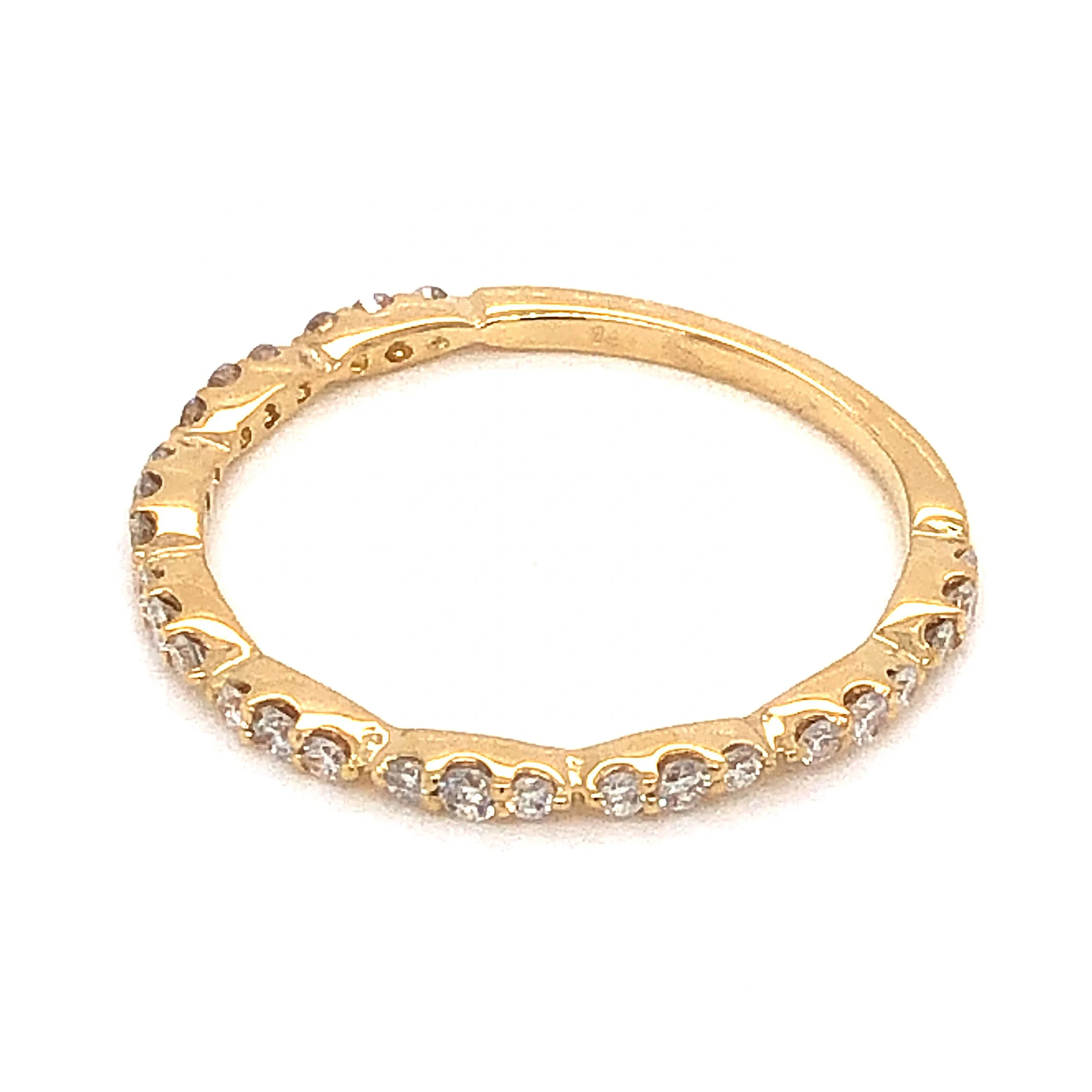 .24 Thin Half-Eternity Diamond Wedding Band in 14k Yellow Gold - Image 2