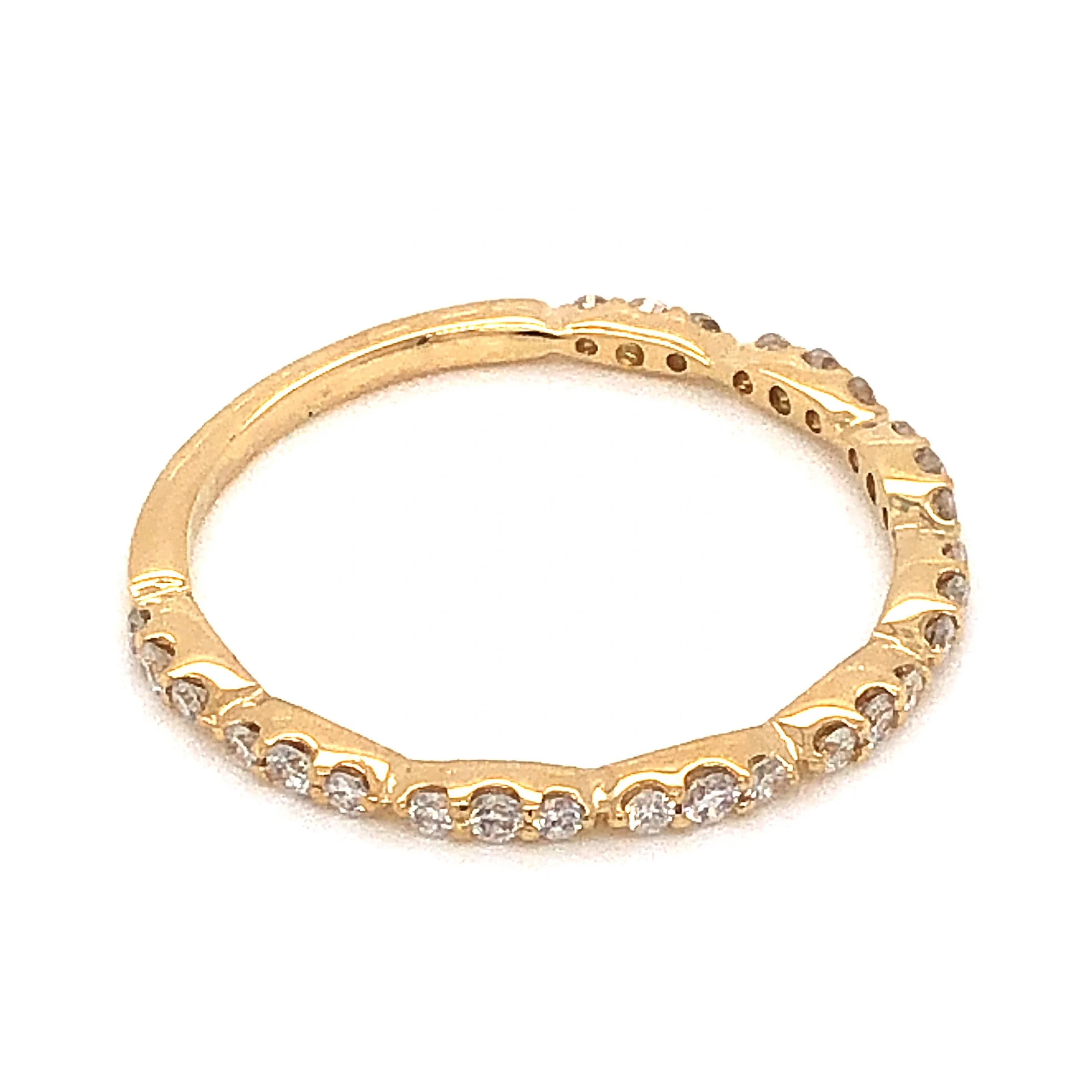 .24 Thin Half-Eternity Diamond Wedding Band in 14k Yellow Gold - Image 3