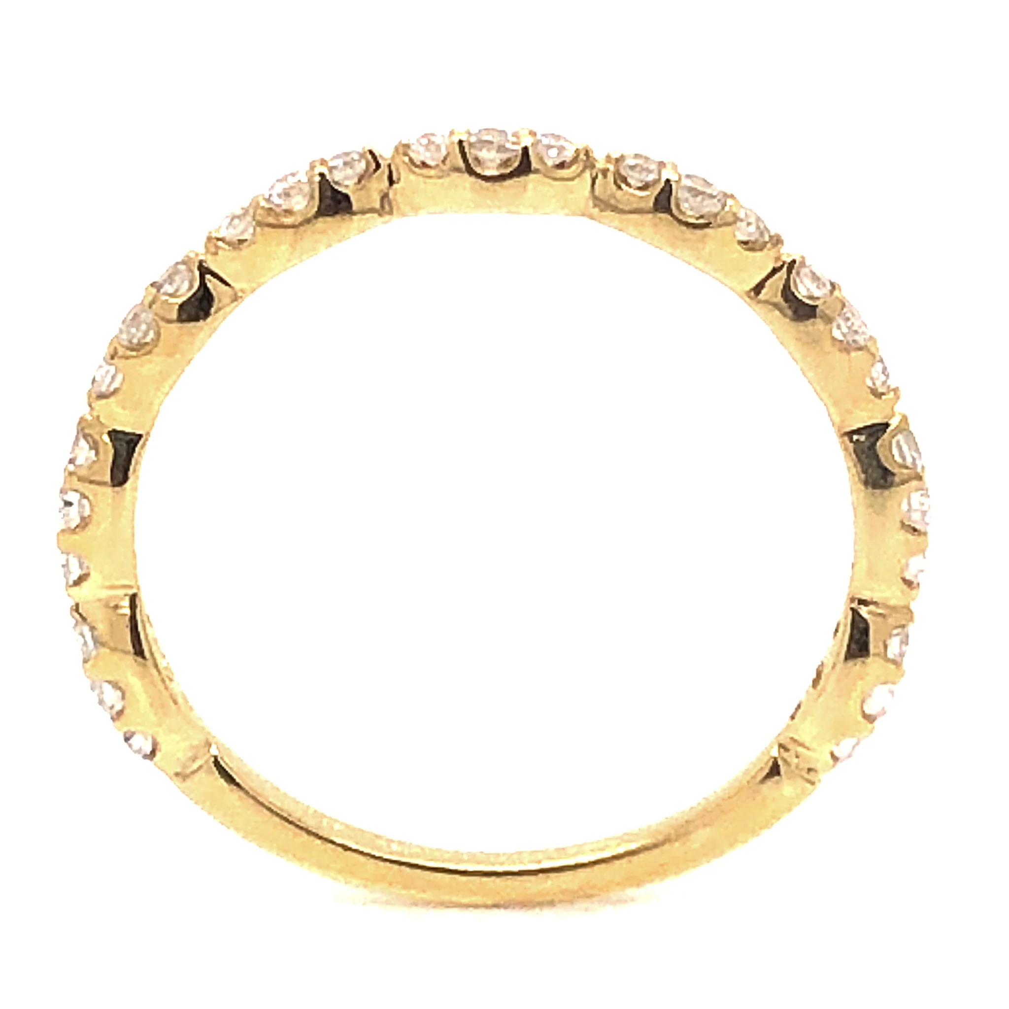 .24 Thin Half-Eternity Diamond Wedding Band in 14k Yellow Gold - Image 4