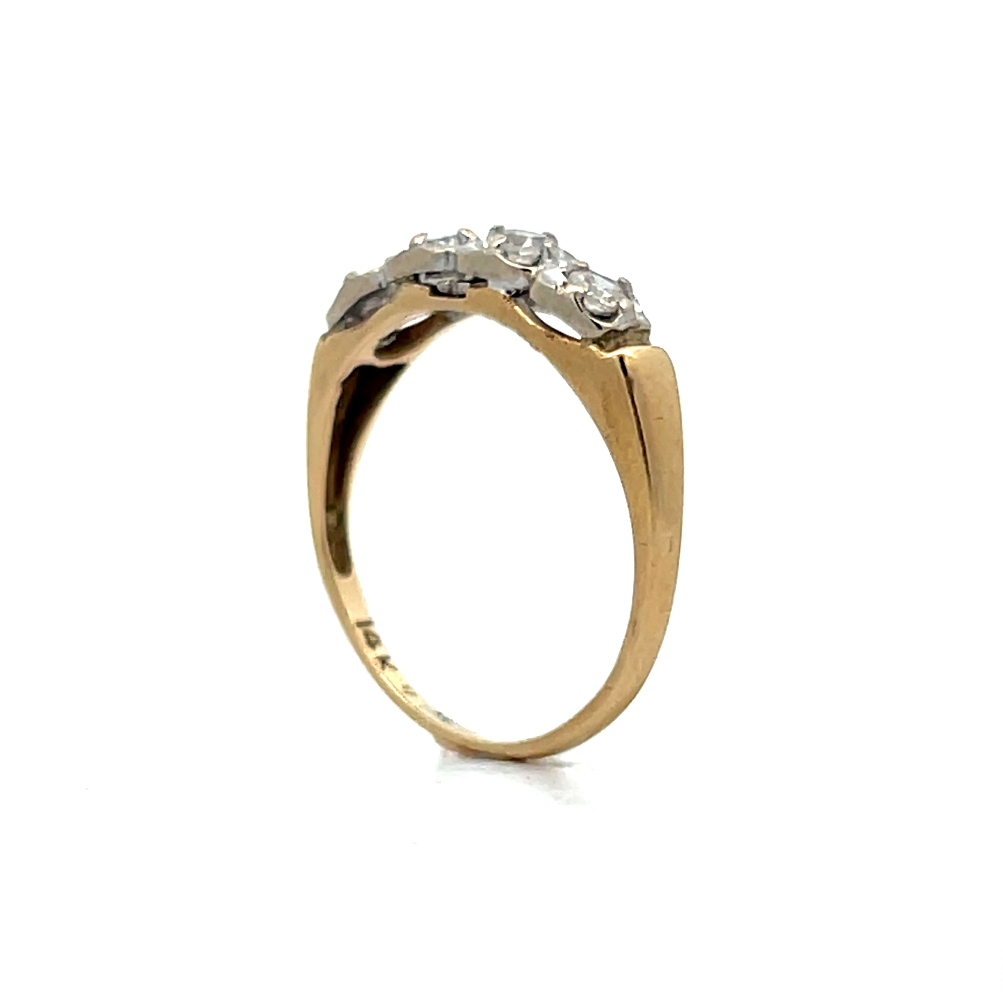 .24 Vintage 1960s Diamond Band in Yellow & White Gold - Image 5