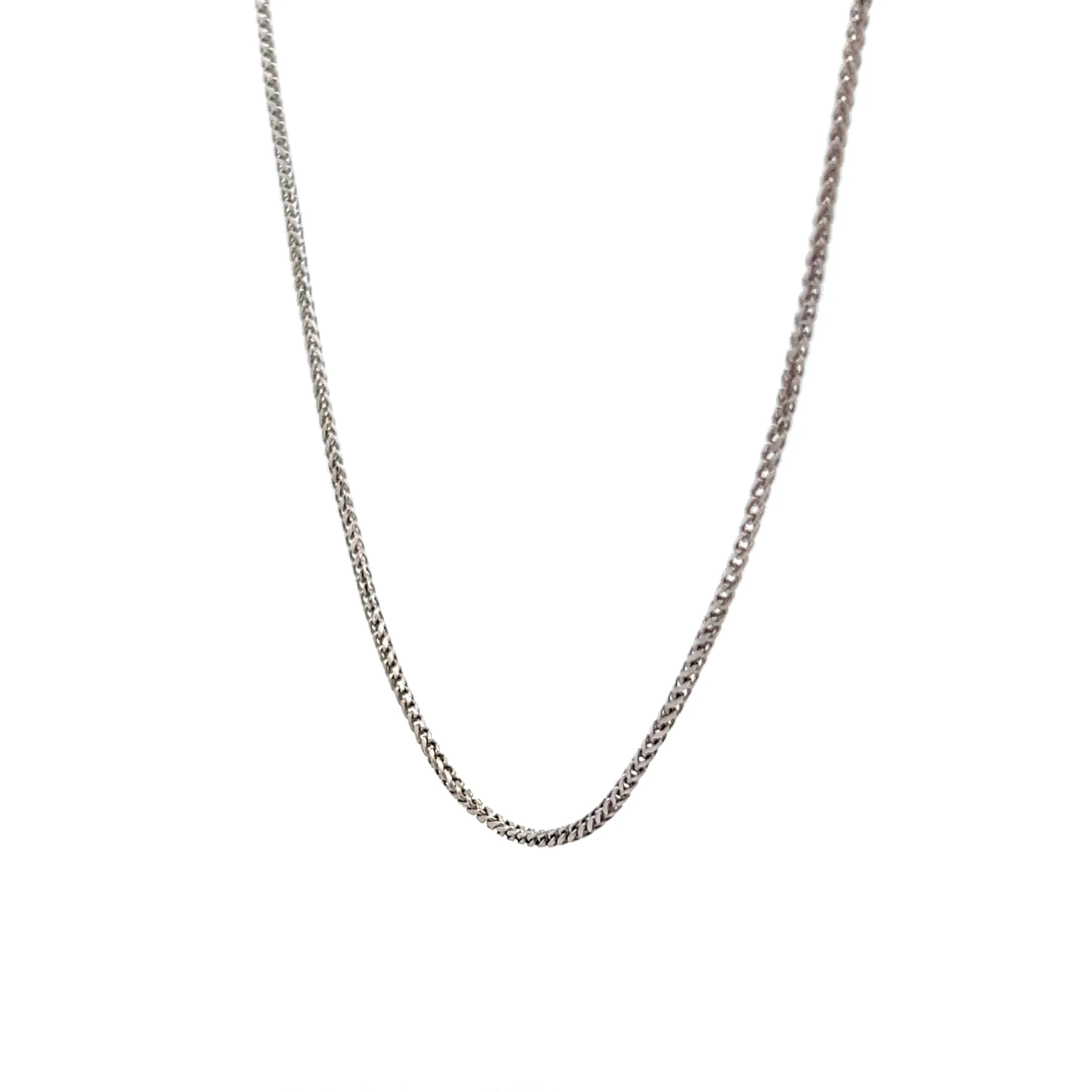 24" Wheat Chain Rope Necklace 14k White Gold - Image 2