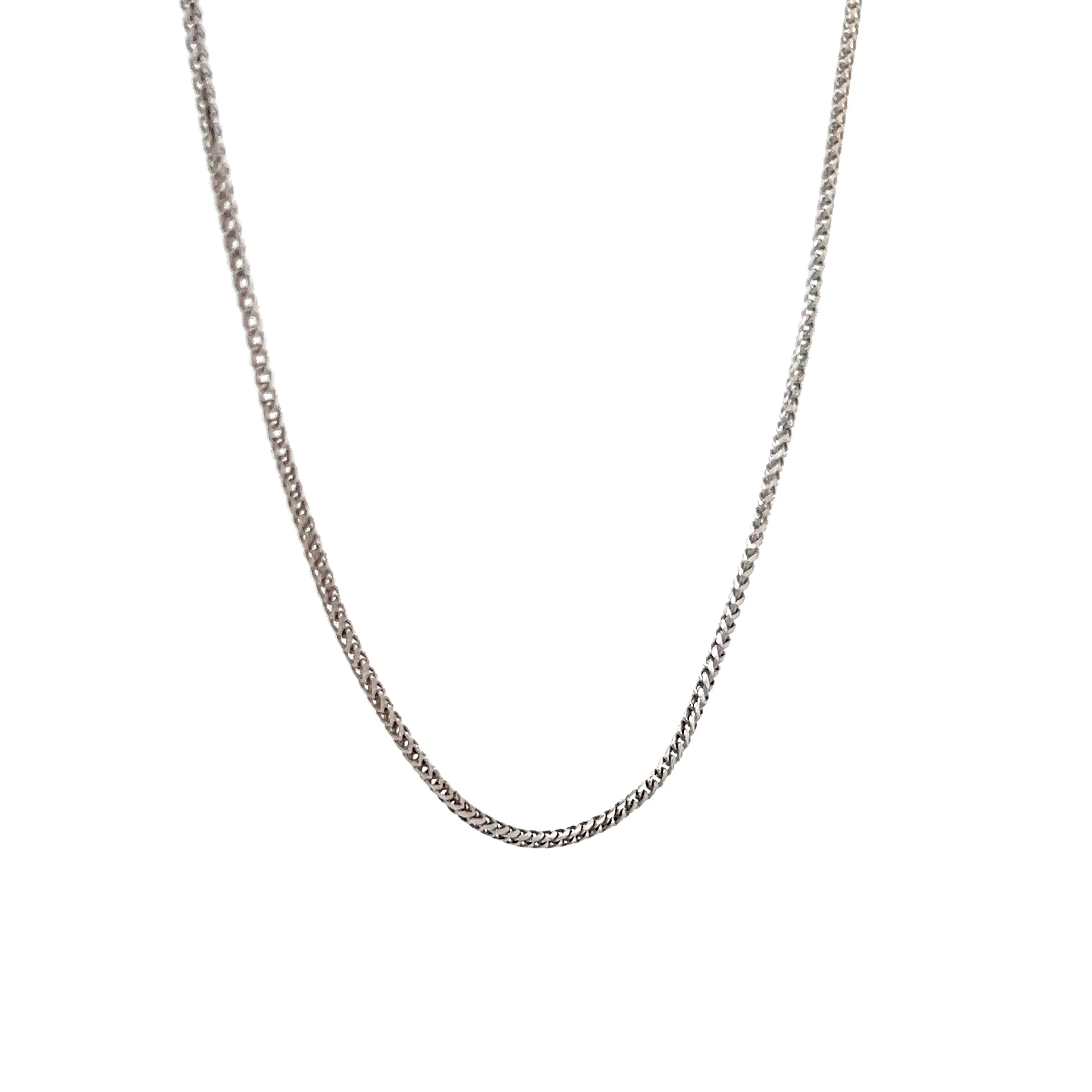 24" Wheat Chain Rope Necklace 14k White Gold - Image 3