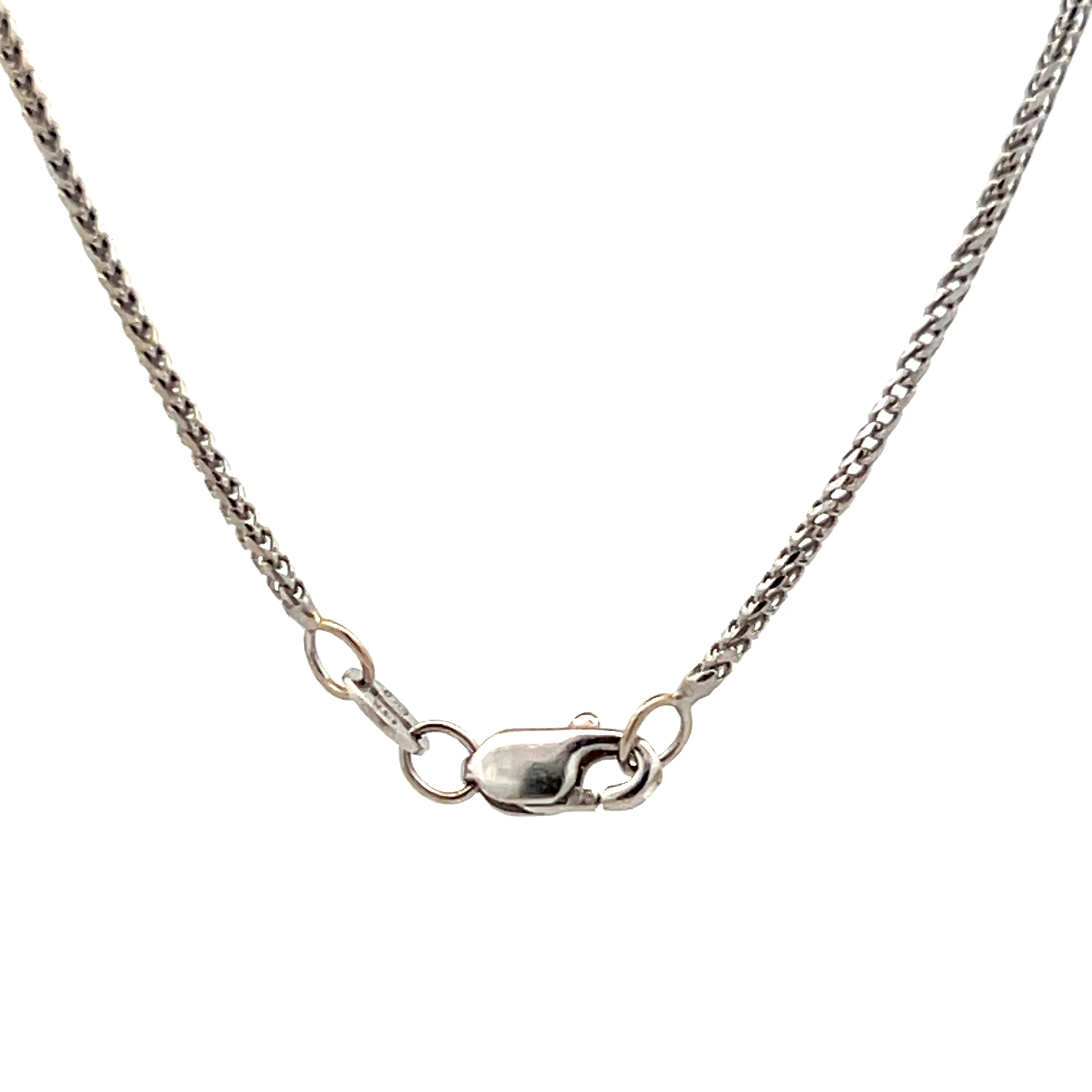 24" Wheat Chain Rope Necklace 14k White Gold - Image 4