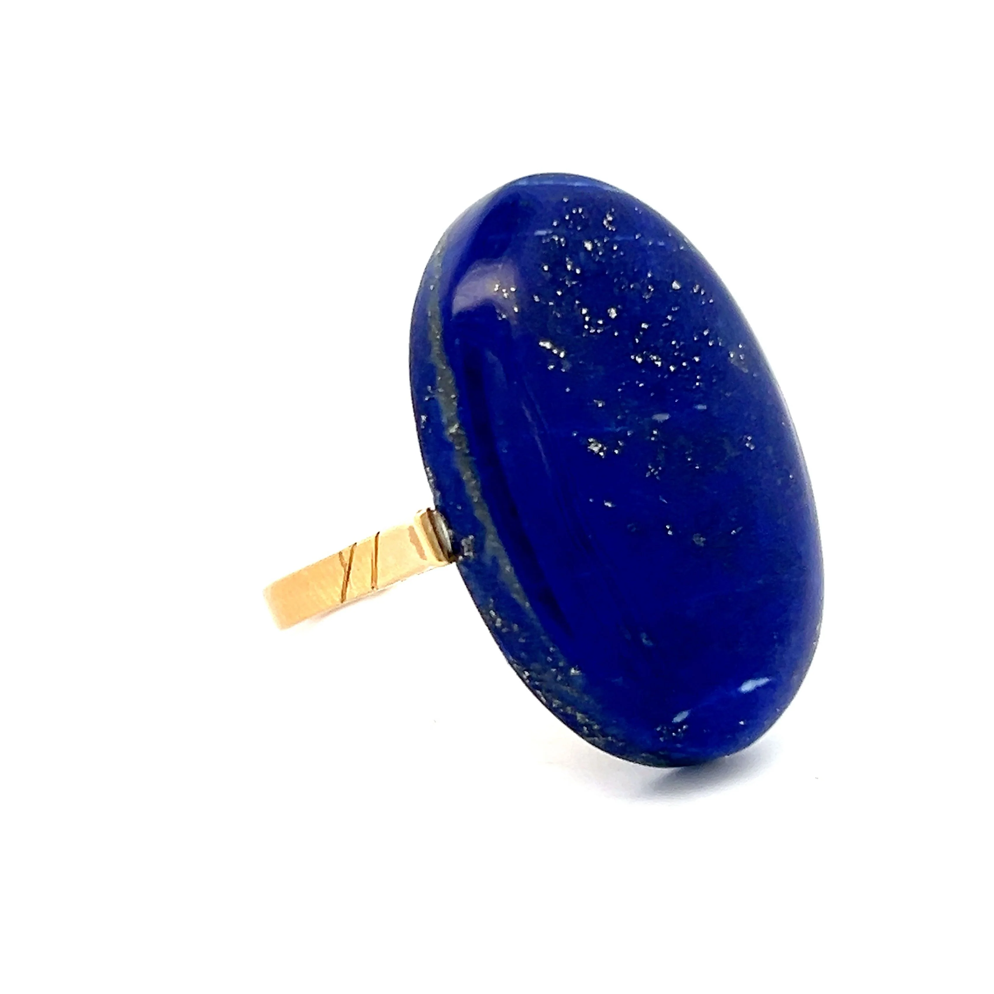 25.75 Vintage Lapis Lazuli Cocktail Ring in 18k - Image 3