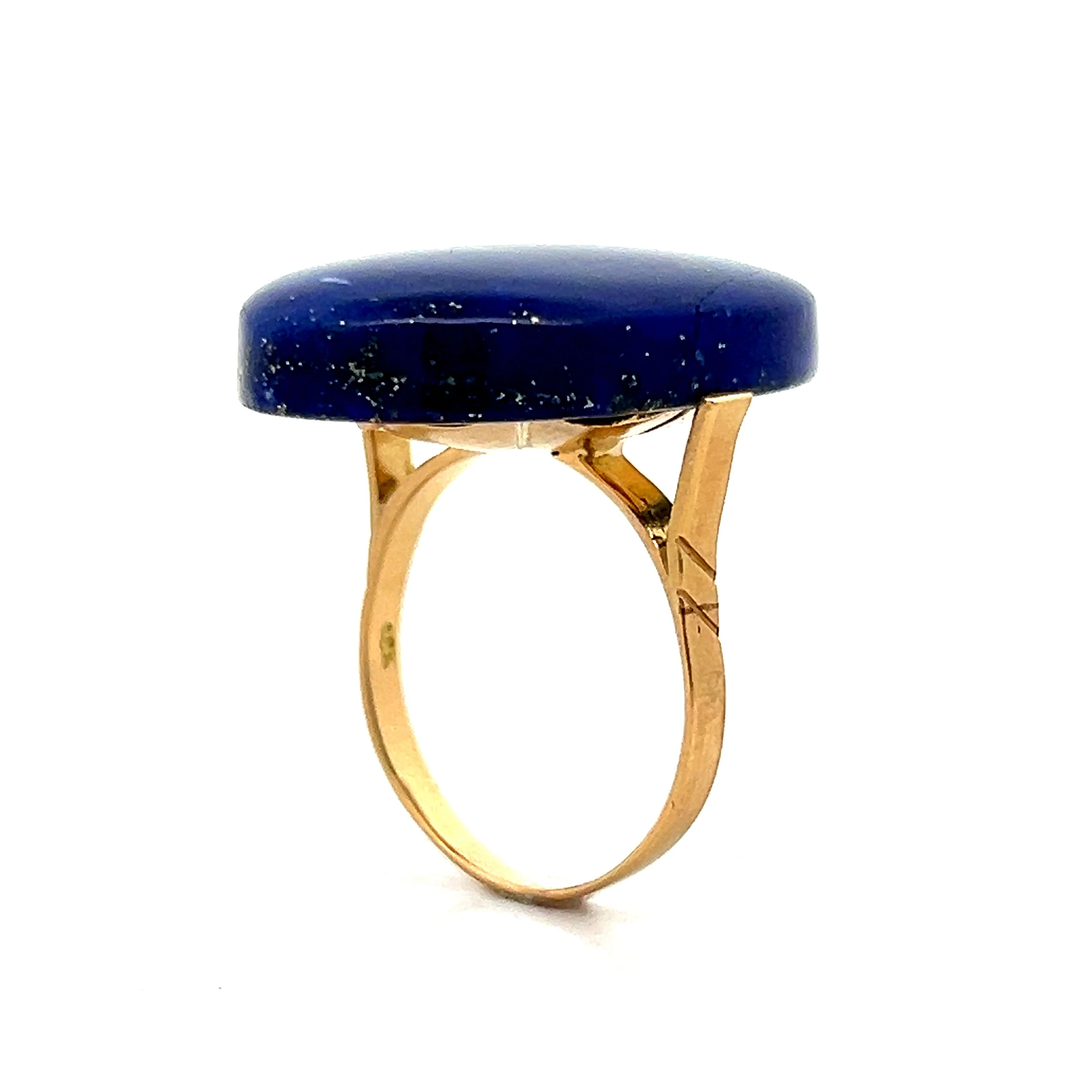 25.75 Vintage Lapis Lazuli Cocktail Ring in 18k - Image 4