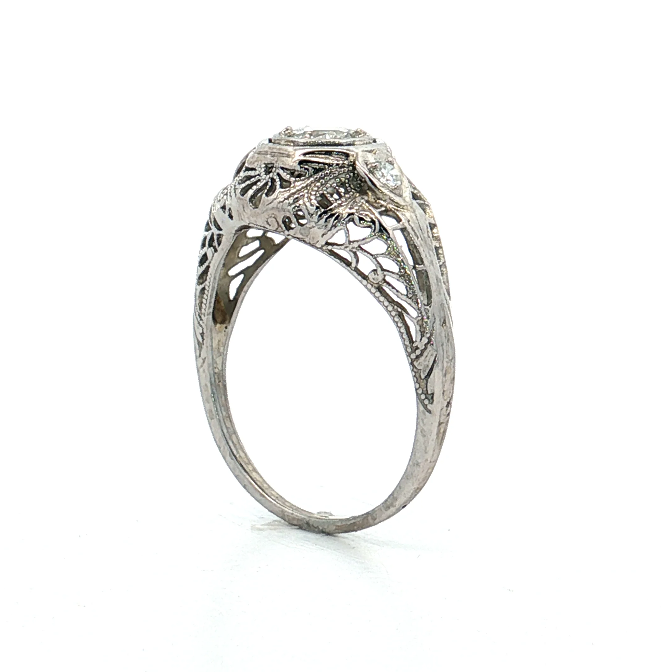.25 Antique Diamond Three Stone Engagement Ring 18k - Image 5