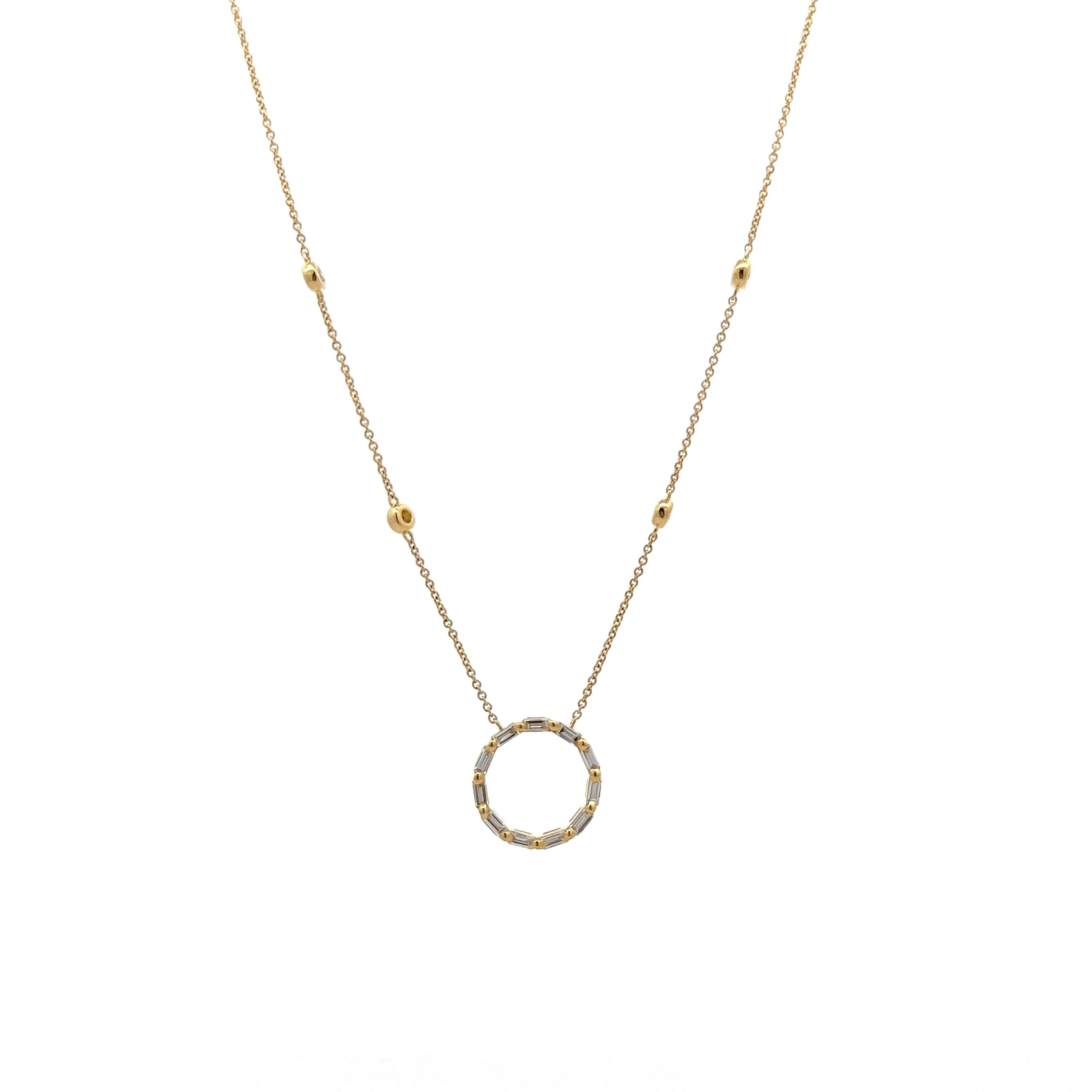 .25 Baguette Diamond Pendant Necklace in 14k Yellow Gold - Image 5