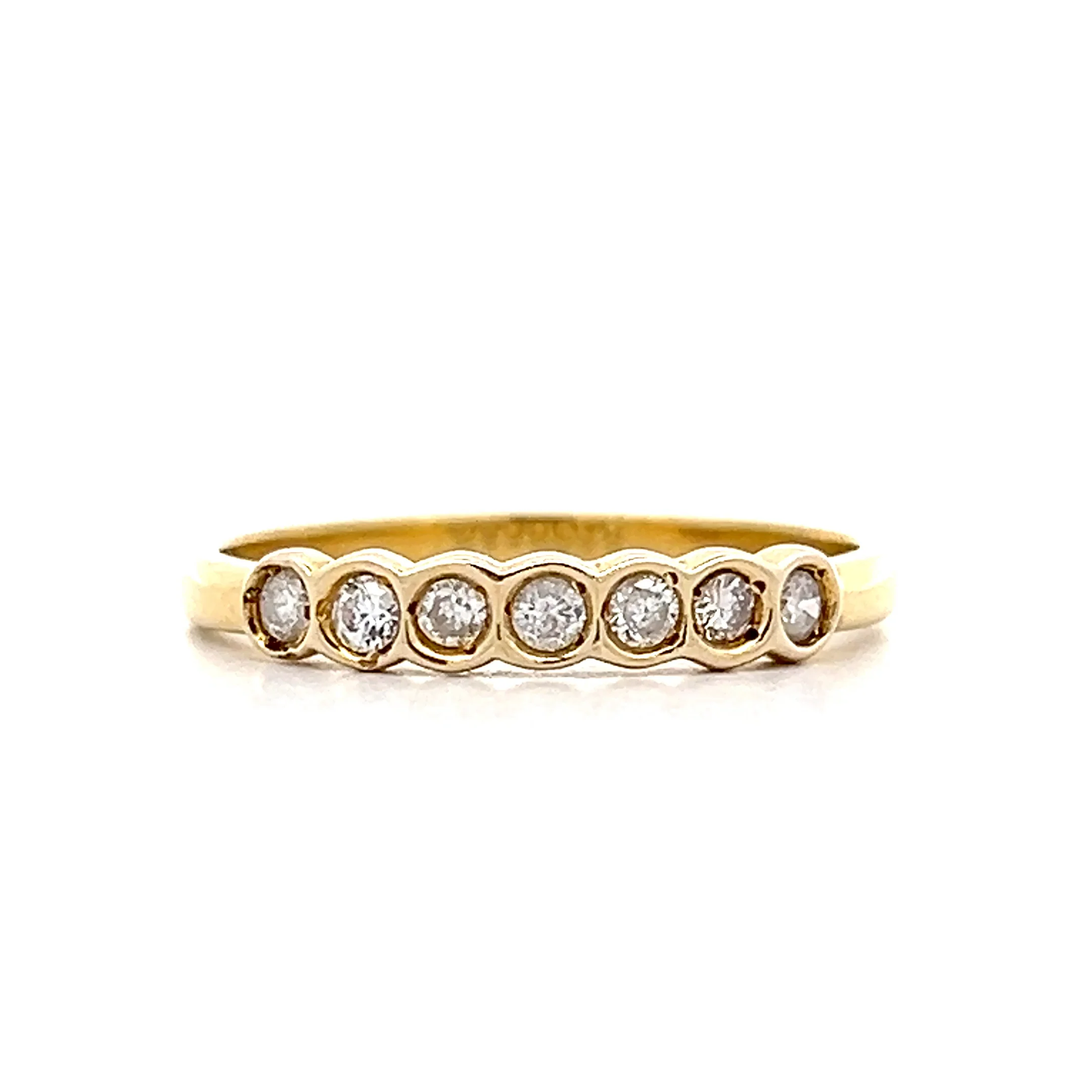 .25 Bezel Diamond Wedding Band in 14k Yellow Gold