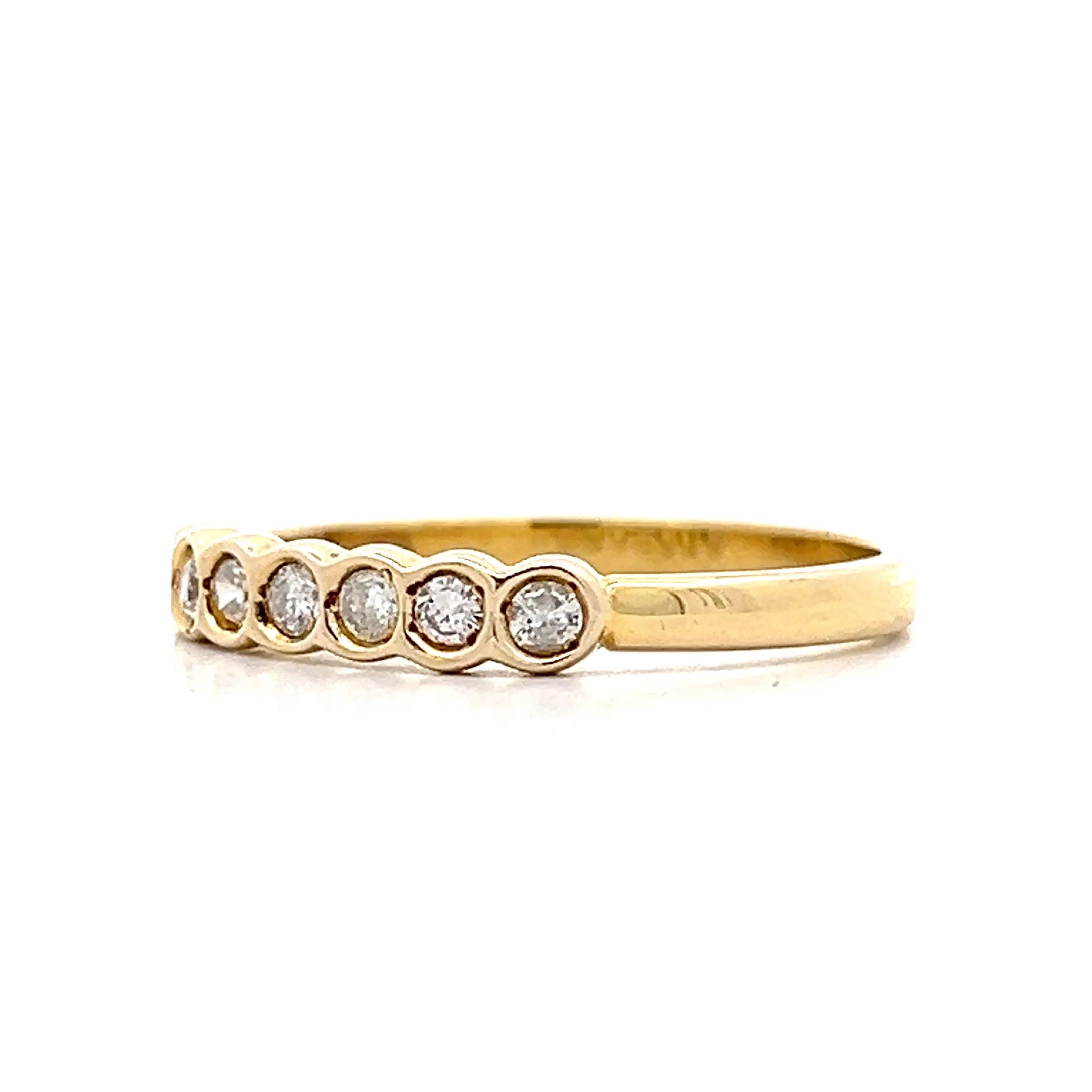 .25 Bezel Diamond Wedding Band in 14k Yellow Gold - Image 2