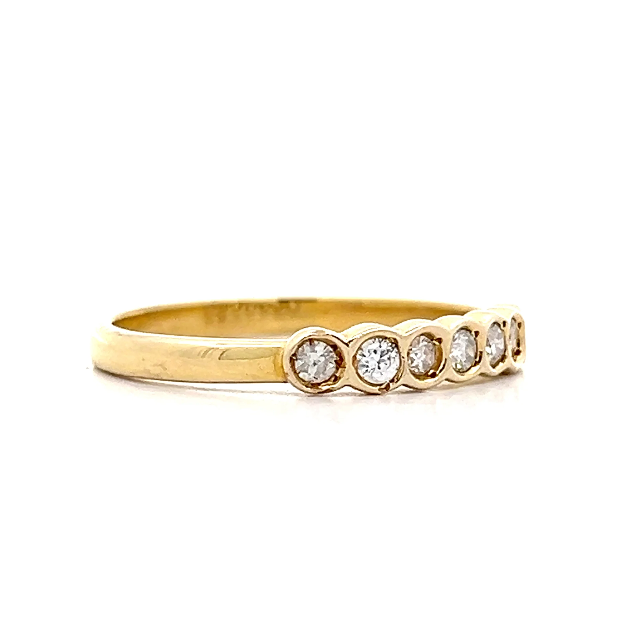 .25 Bezel Diamond Wedding Band in 14k Yellow Gold - Image 3