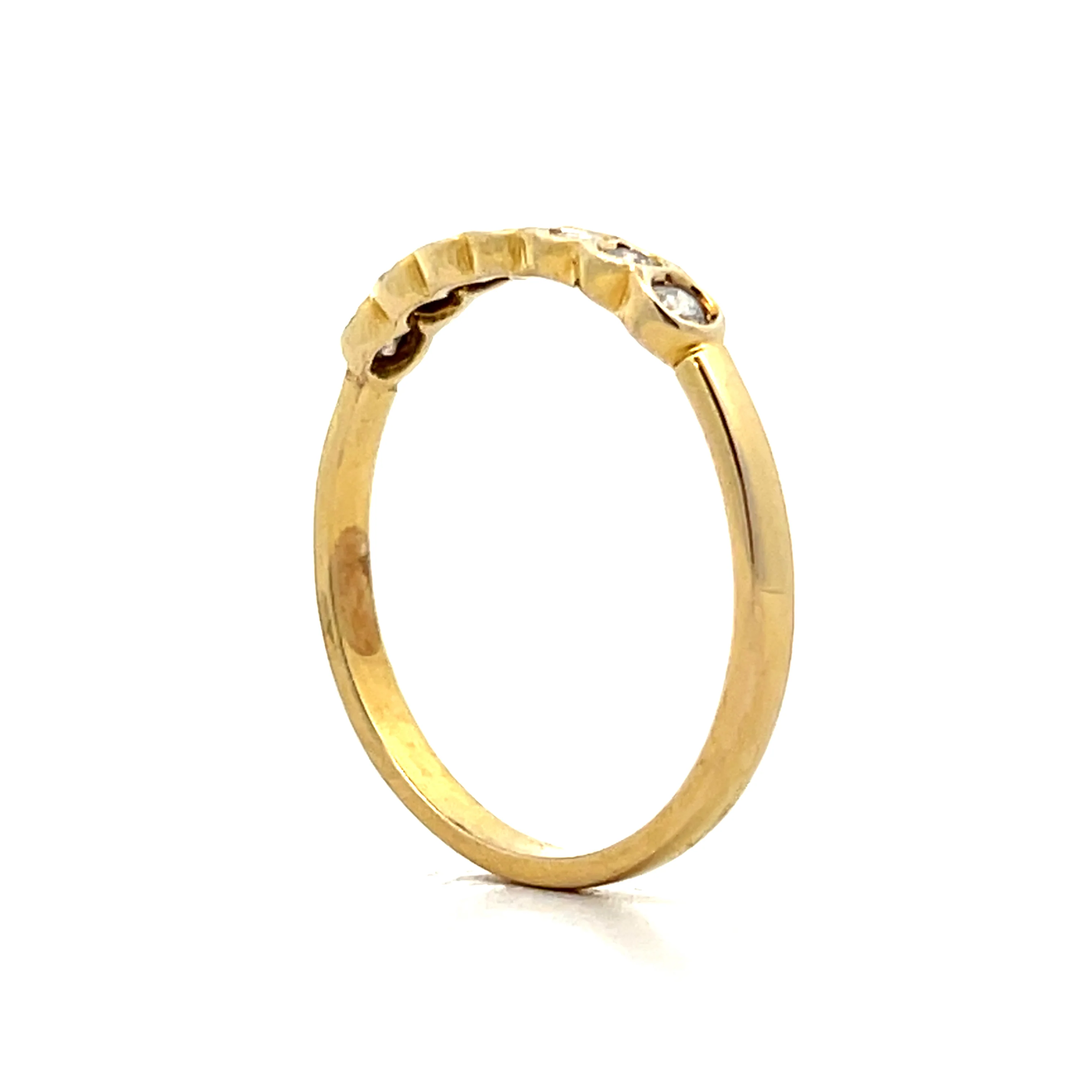 .25 Bezel Diamond Wedding Band in 14k Yellow Gold - Image 5